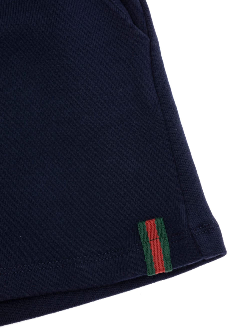 Gucci Blue Mini Skirt With Web Detail On Hem In Cotton Girls In Black