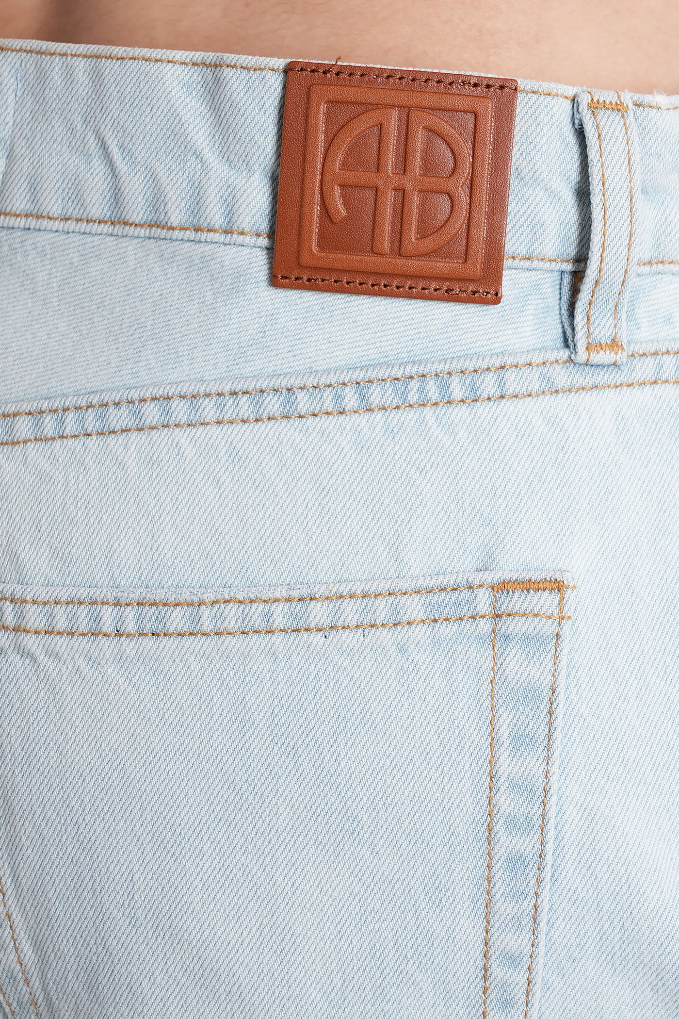 Anine Bing Manon Jeans In Cyan Cotton In Blue