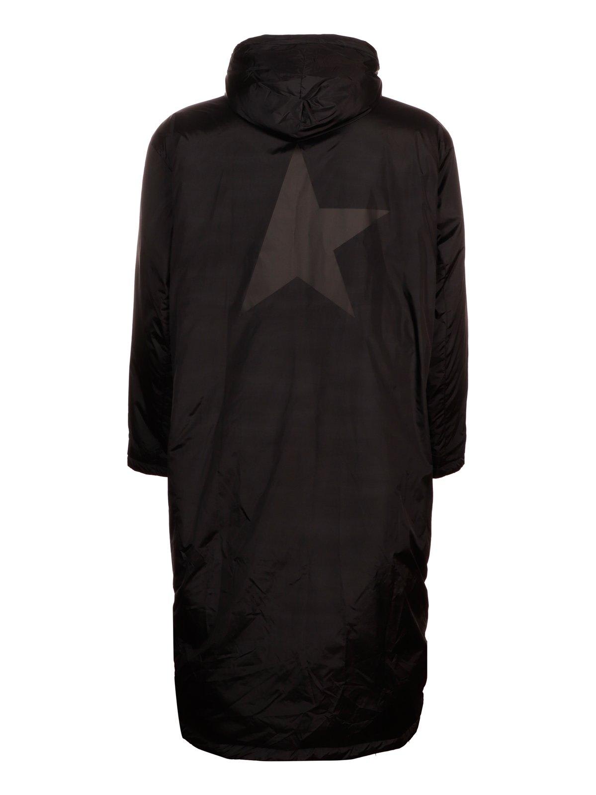 Shop Golden Goose Star Printed Hooded Jacket In Black