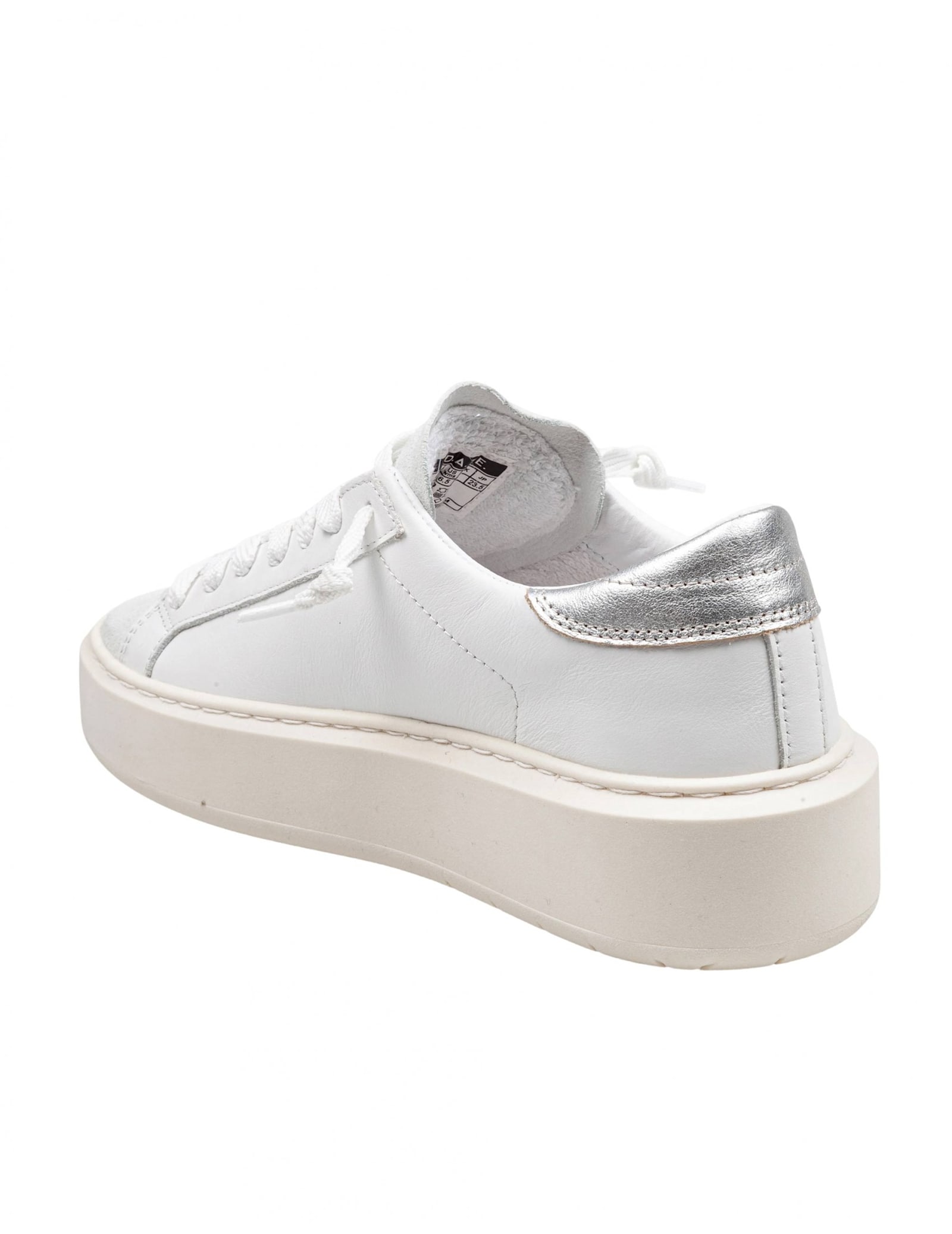 Shop Date D.a.t.e Hill Low Leather Sneakers Color White/silver