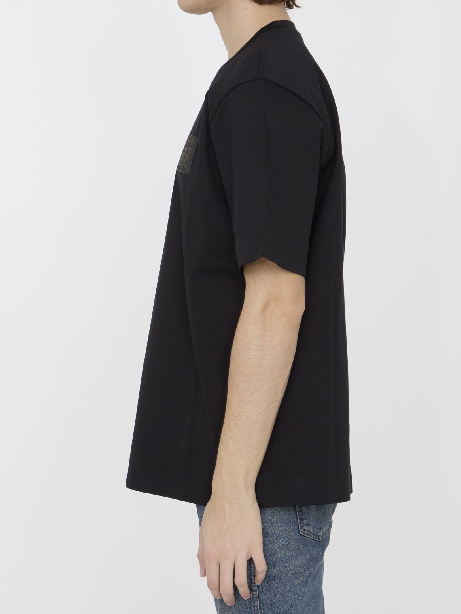 Shop Fendi Jersey T-shirt In Nero