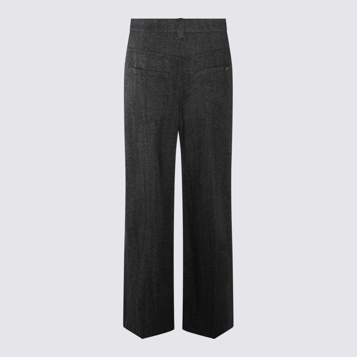 Shop Brunello Cucinelli Dark Grey Wool Pants