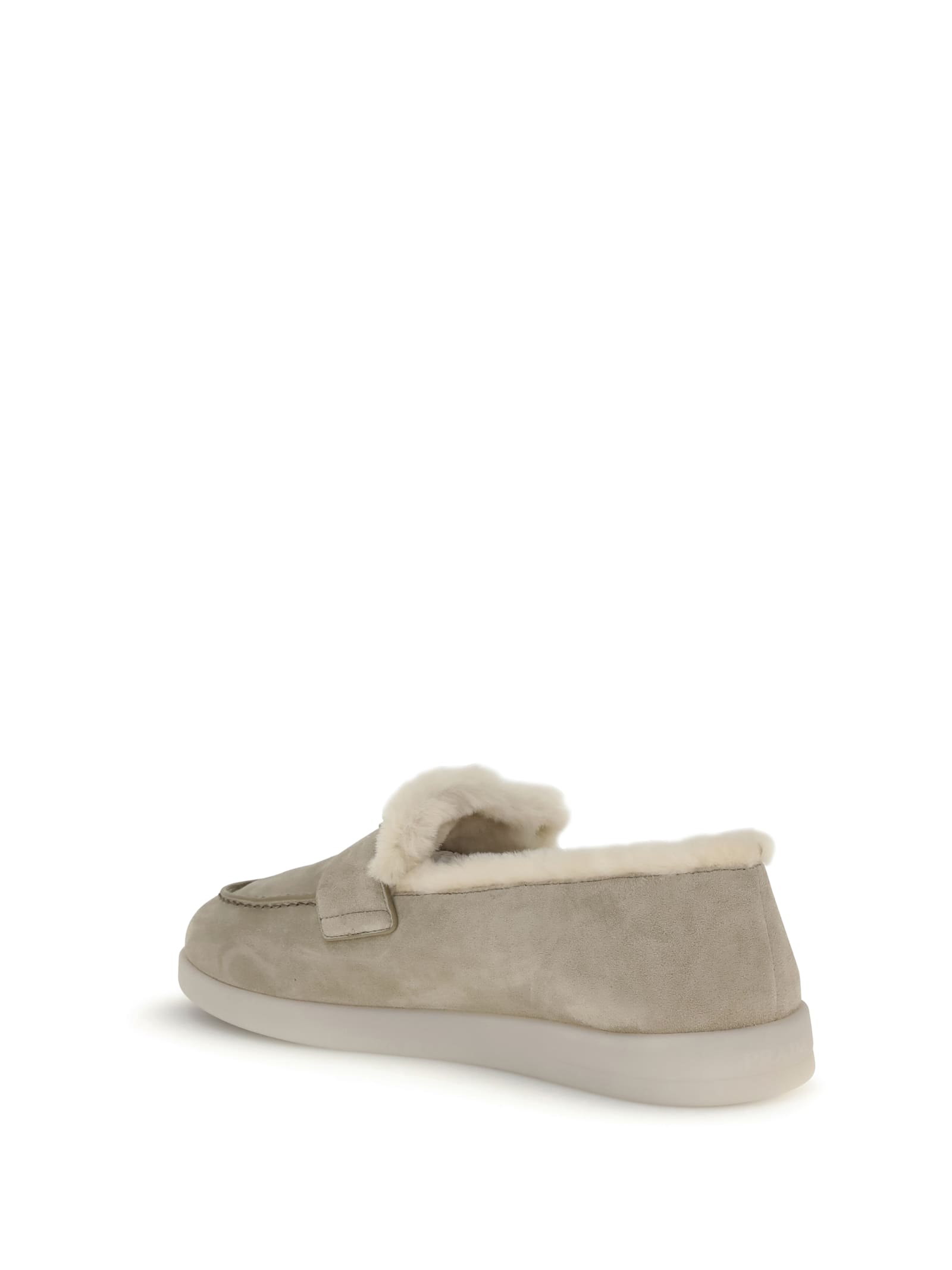 Prada Suede Loafers In Neutral