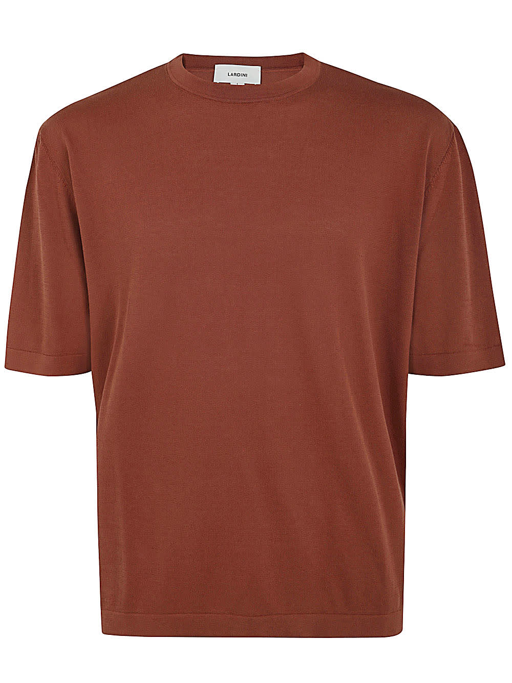 Shop Lardini Crew Neck T-shirt In Brown