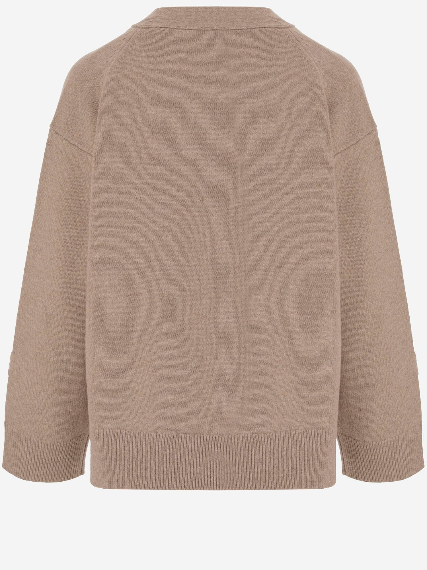 Tory Burch Wool Cardigan In Brown