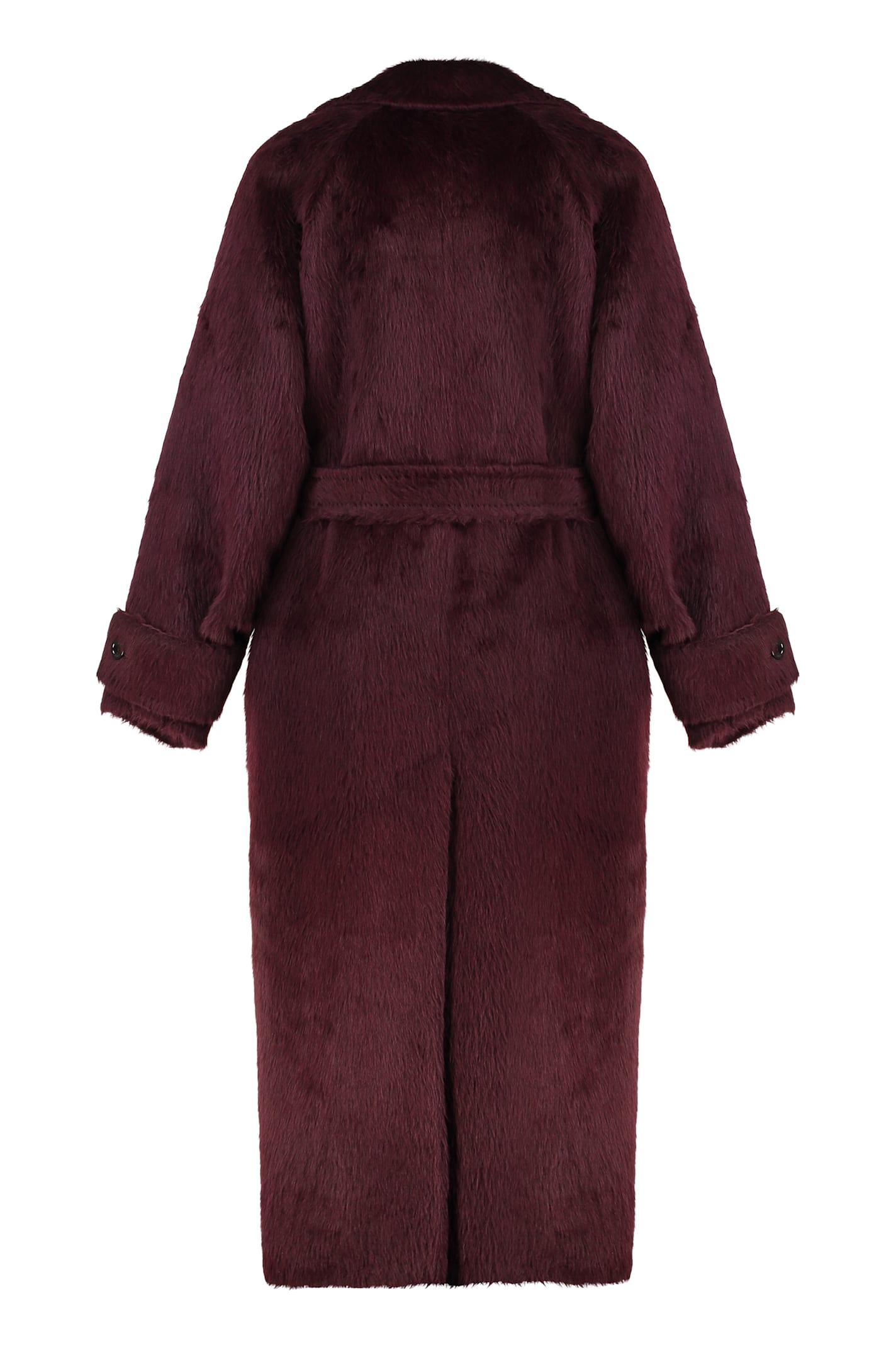 Max Mara Long Coat In Alpaca And Wool In Brown