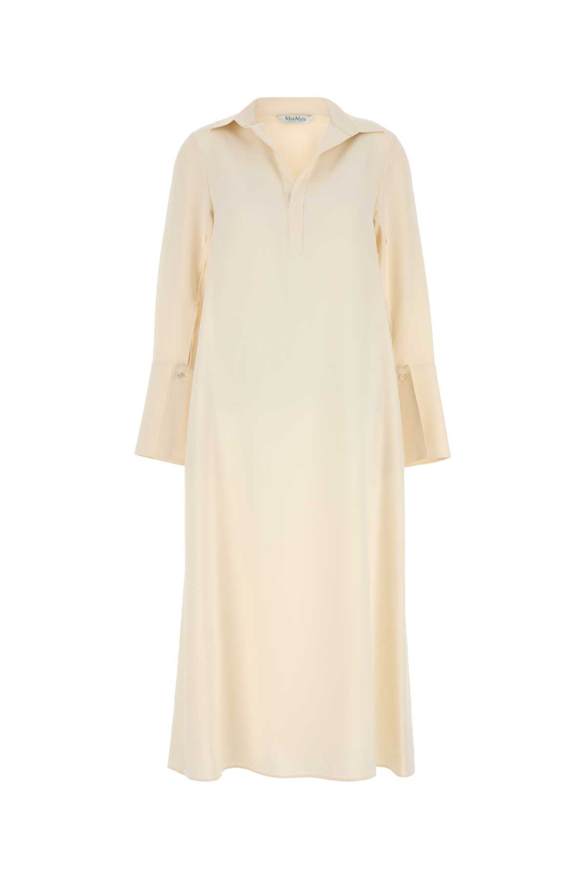 Max Mara Cream Stretch Silk Ossola Dress