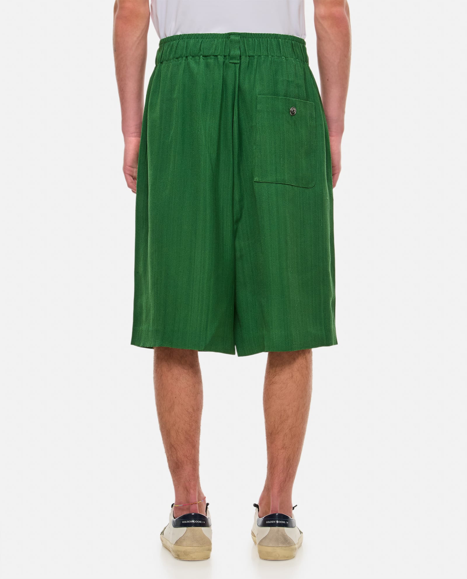 Jacquemus Juego Elasticated-waist Bermuda Shorts In Green