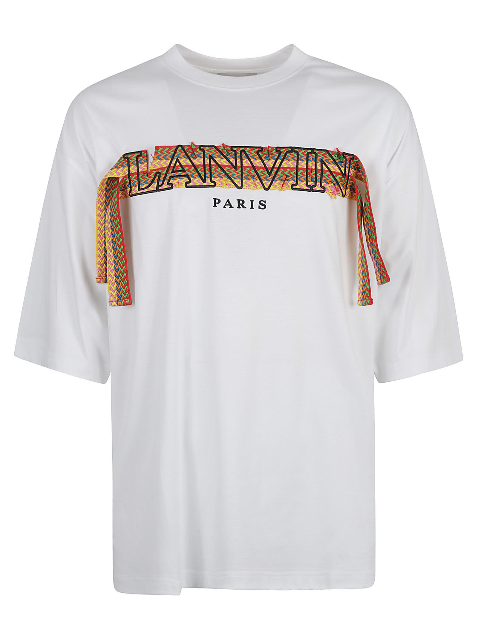 Shop Lanvin Curb Crew-neck T-shirt In Optic White
