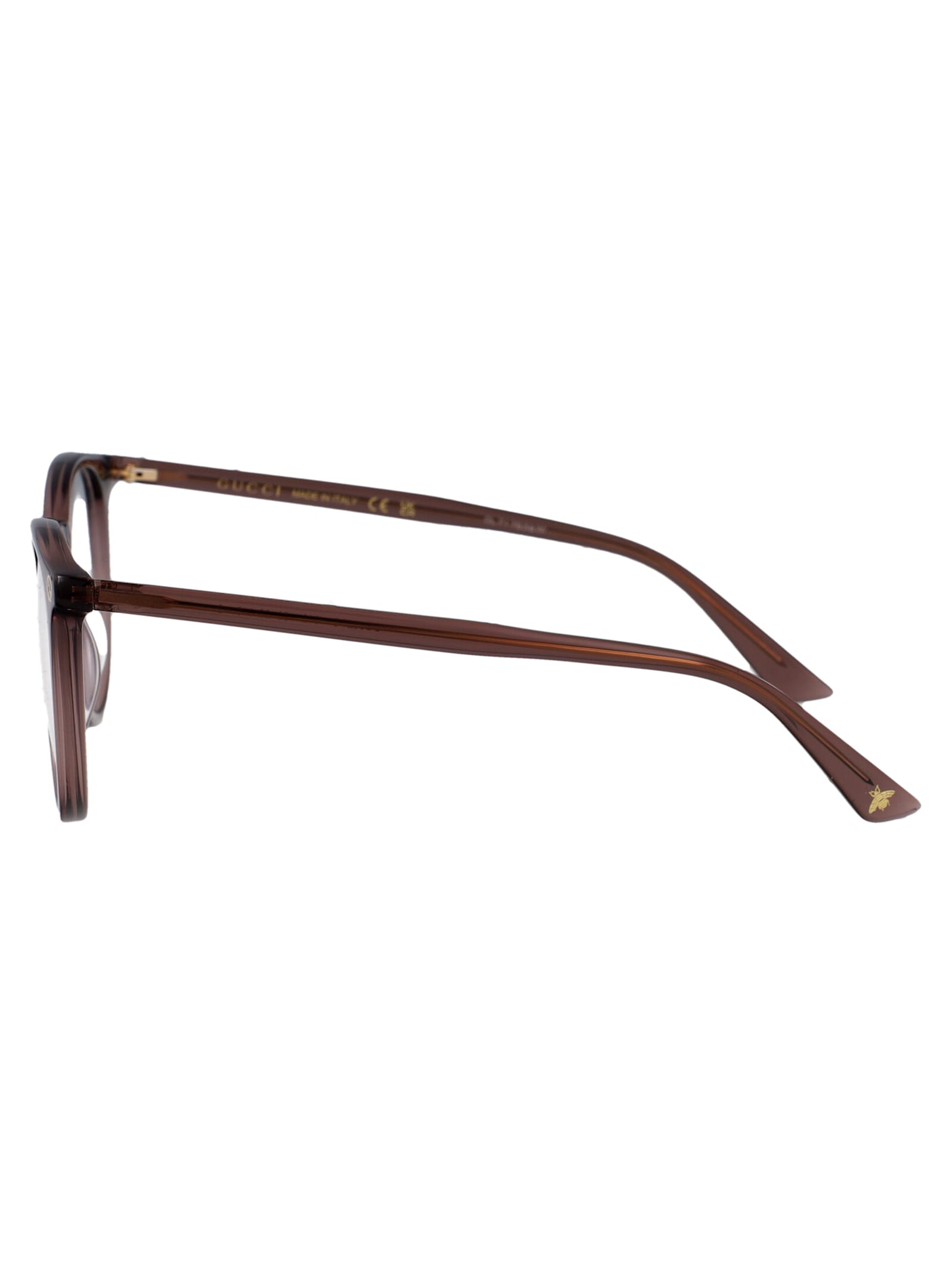 Gucci Gg0027o Glasses In Brown-brown-transparent