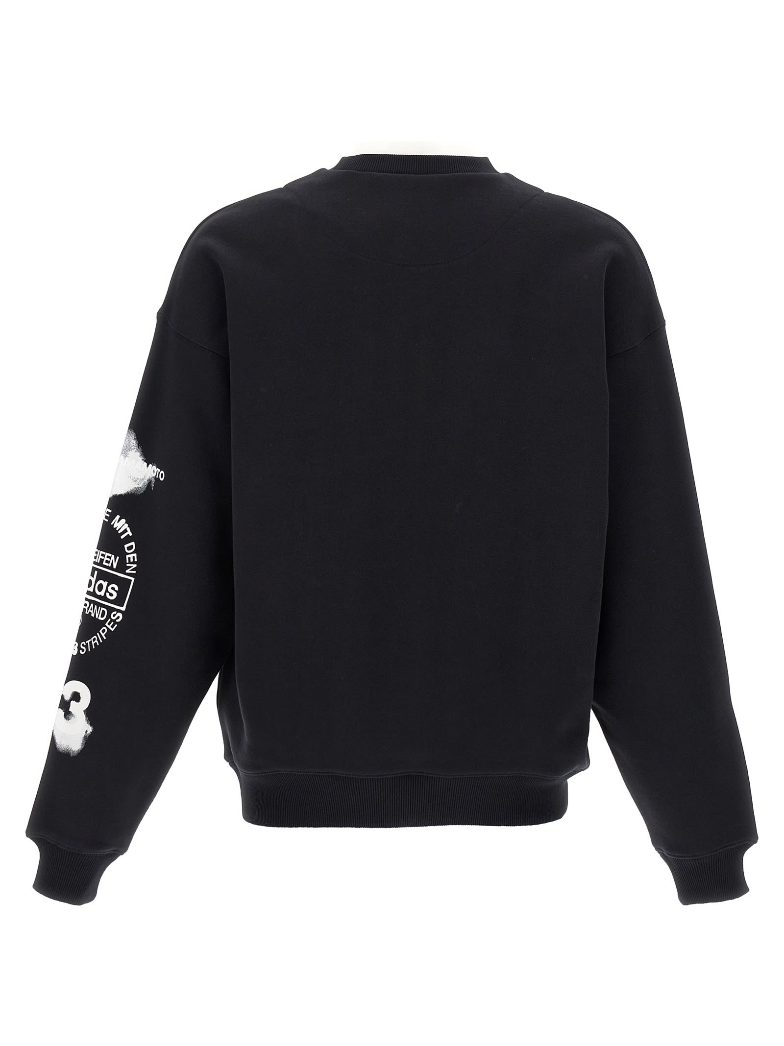 Y-3 Adidas Cloud-print Crew-neck Sweatshirt Clothing In Black
