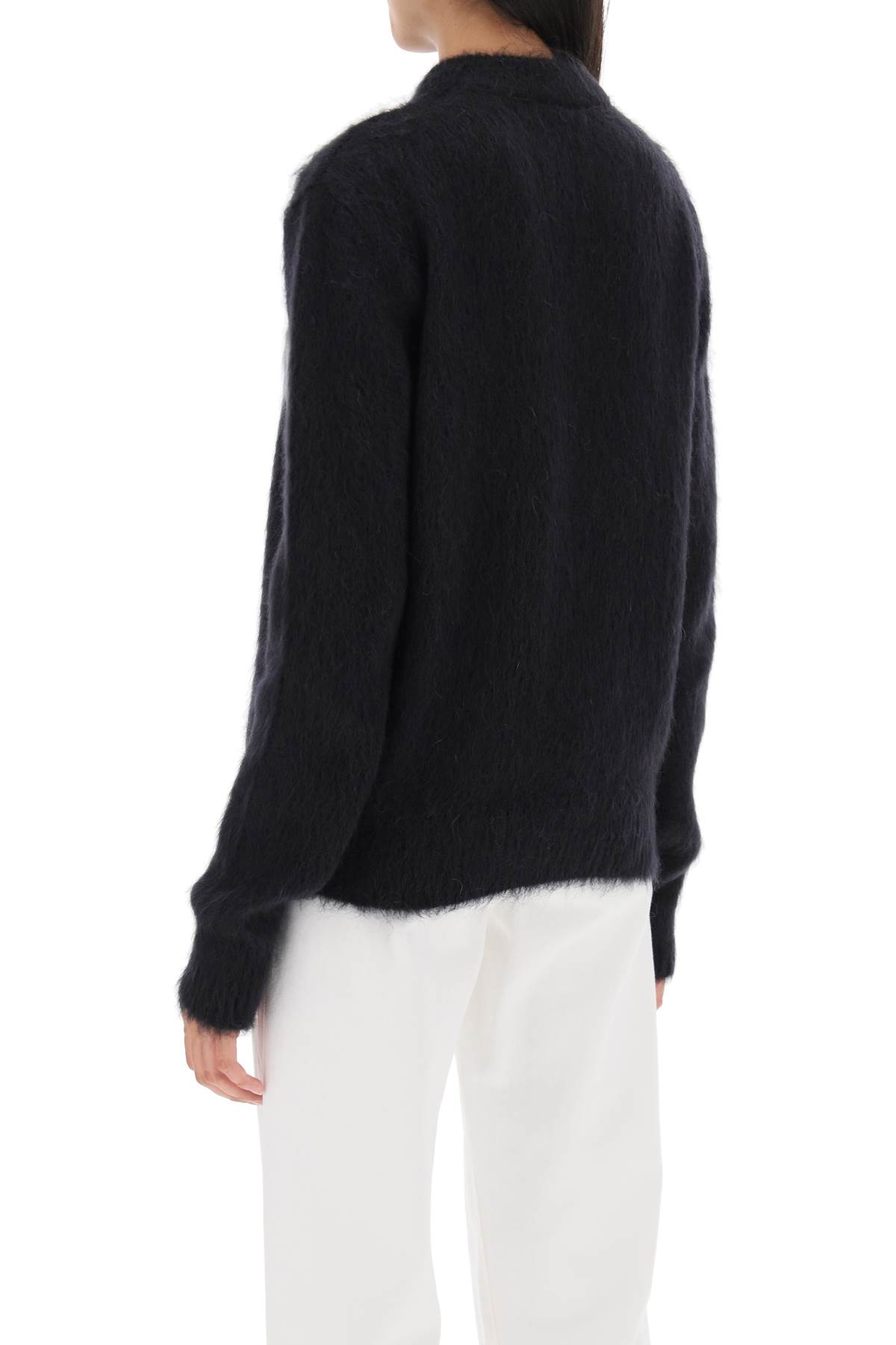 Balmain Black Mohair Sweatshirt In Black