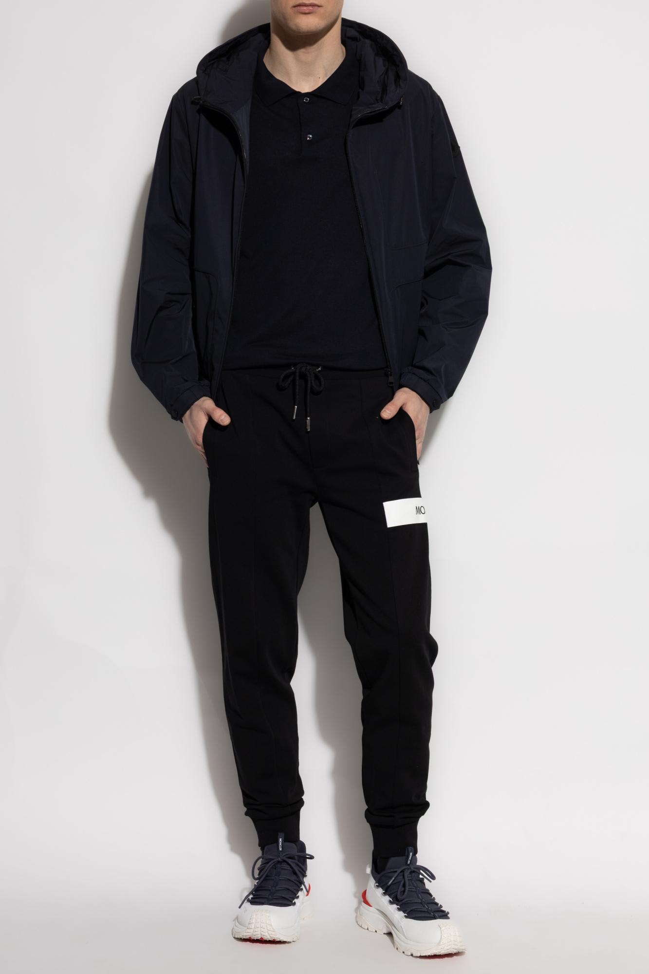 Moncler Logo-appliqué Polo Shirt In Blue
