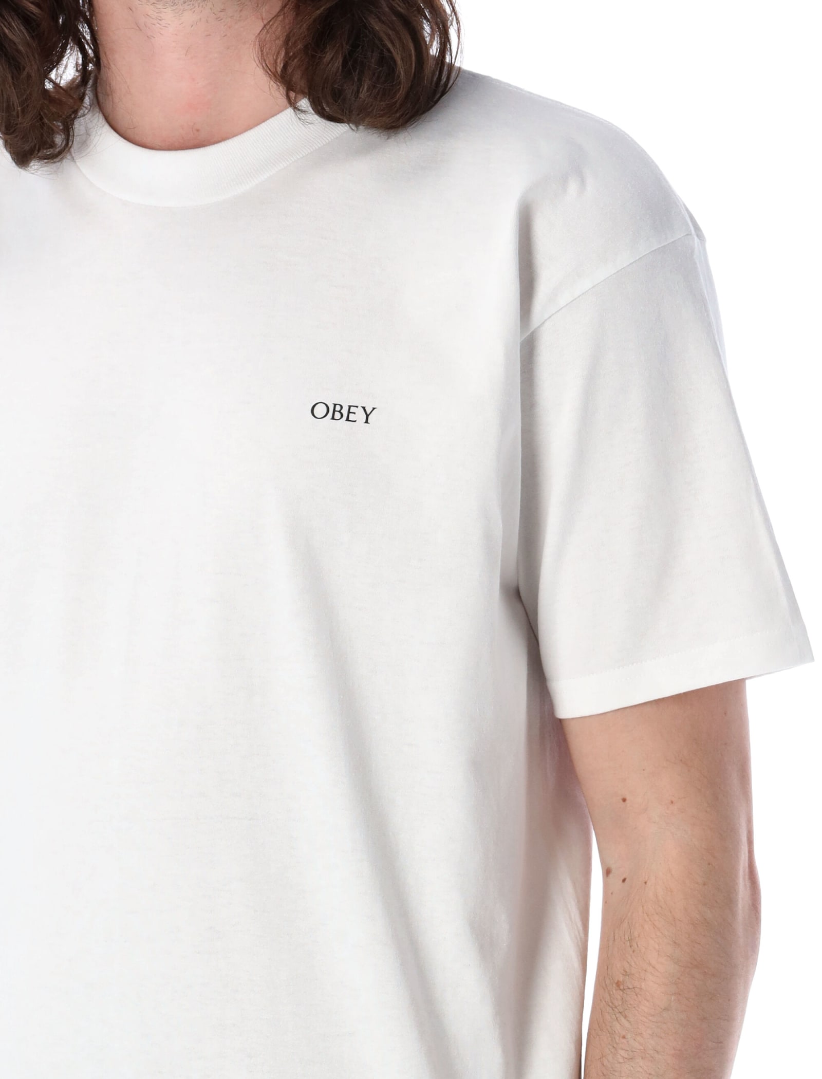 Shop Obey Ripped Icon T-shirt In White