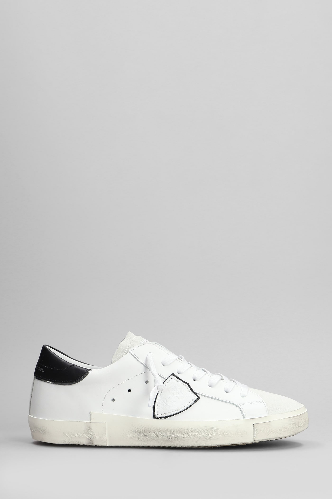 Prsx Low Sneakers In White Suede And Leather