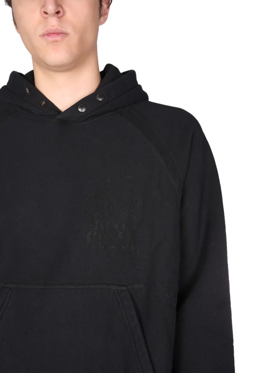 Shop Engineered Garments Printed Sweatshirt In Black