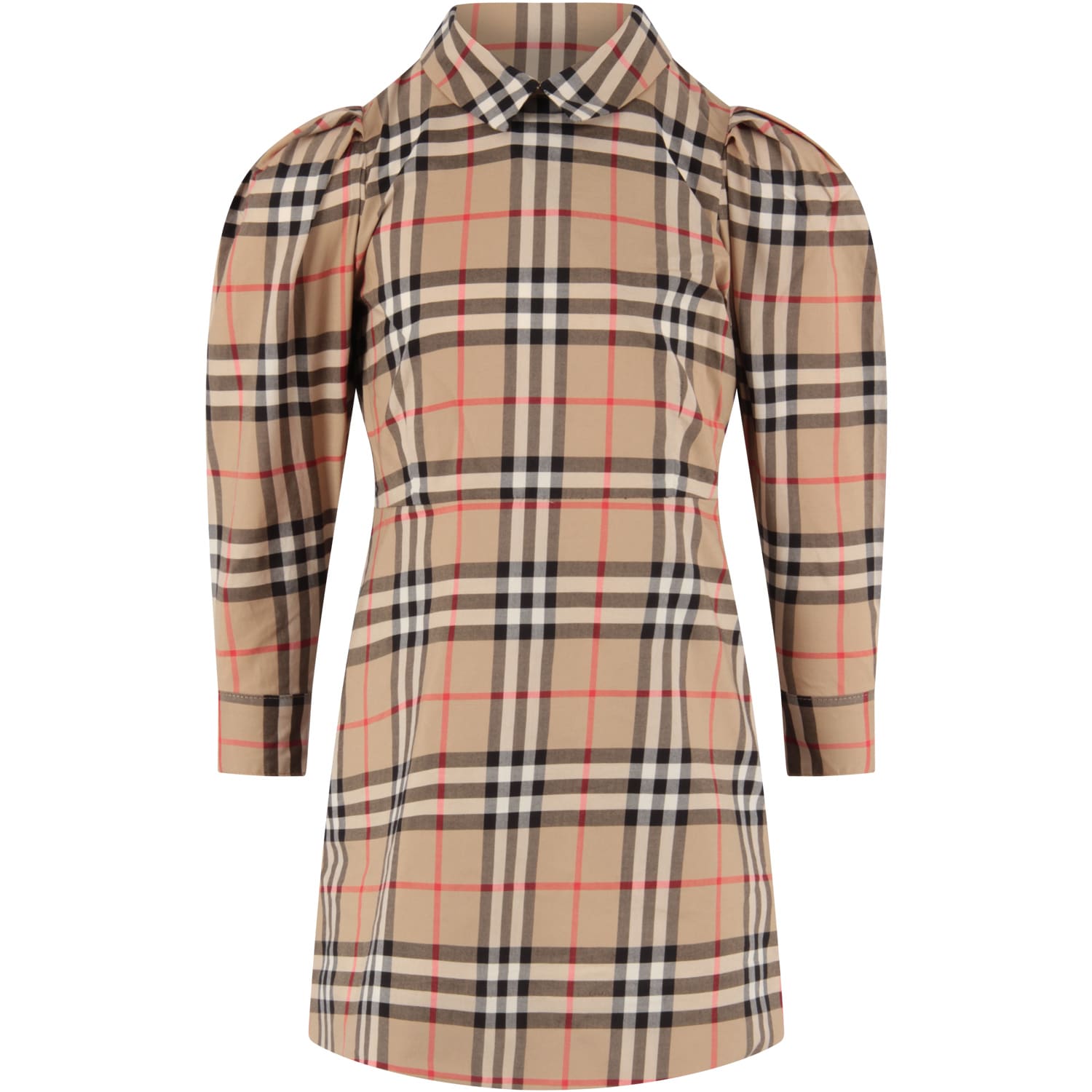 Photo of  Burberry Beige Dress For Girl With Vintage Check- shop Burberry Dresses online sales