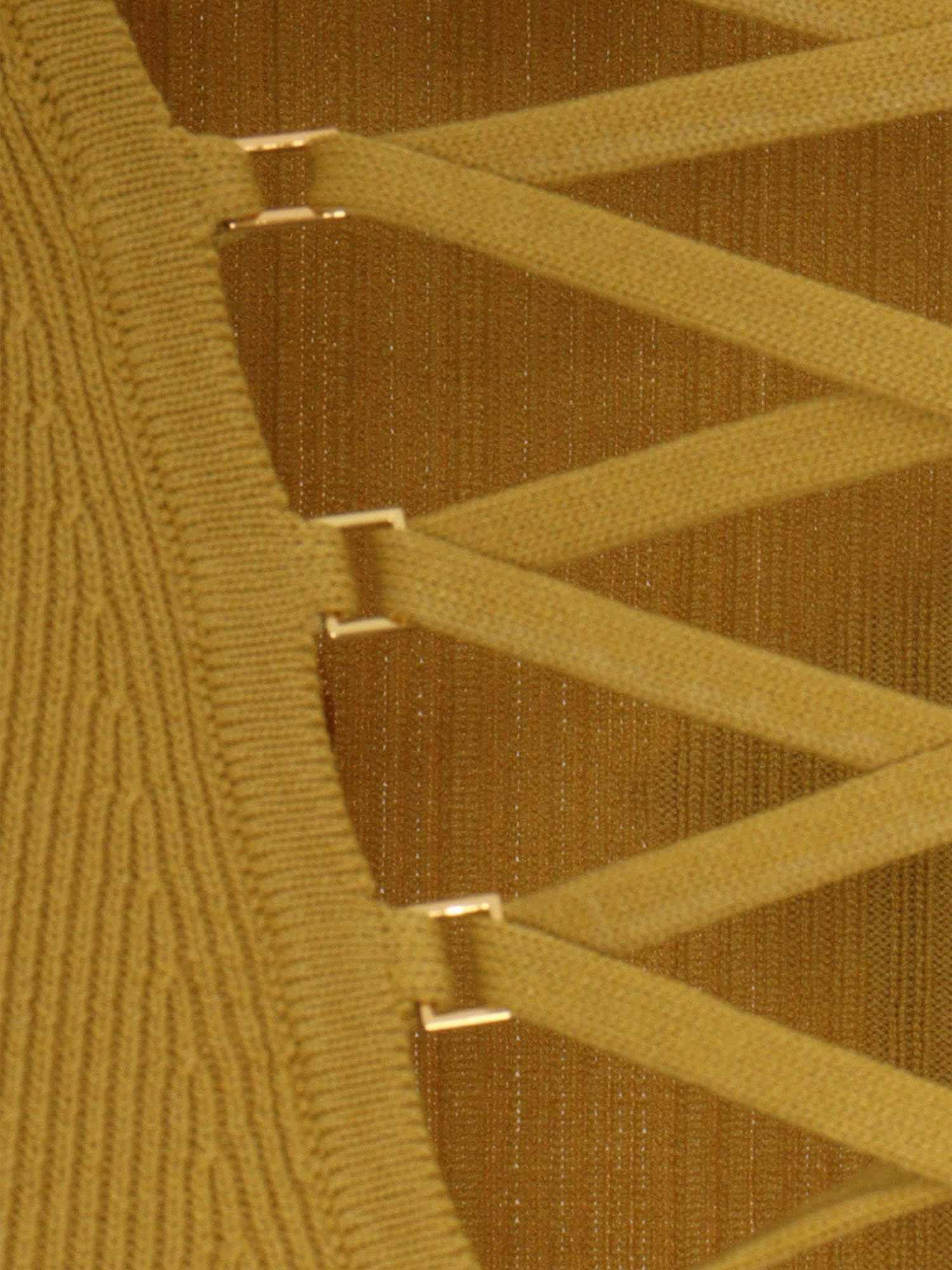 Elisabetta Franchi Knitted Dress In Yellow