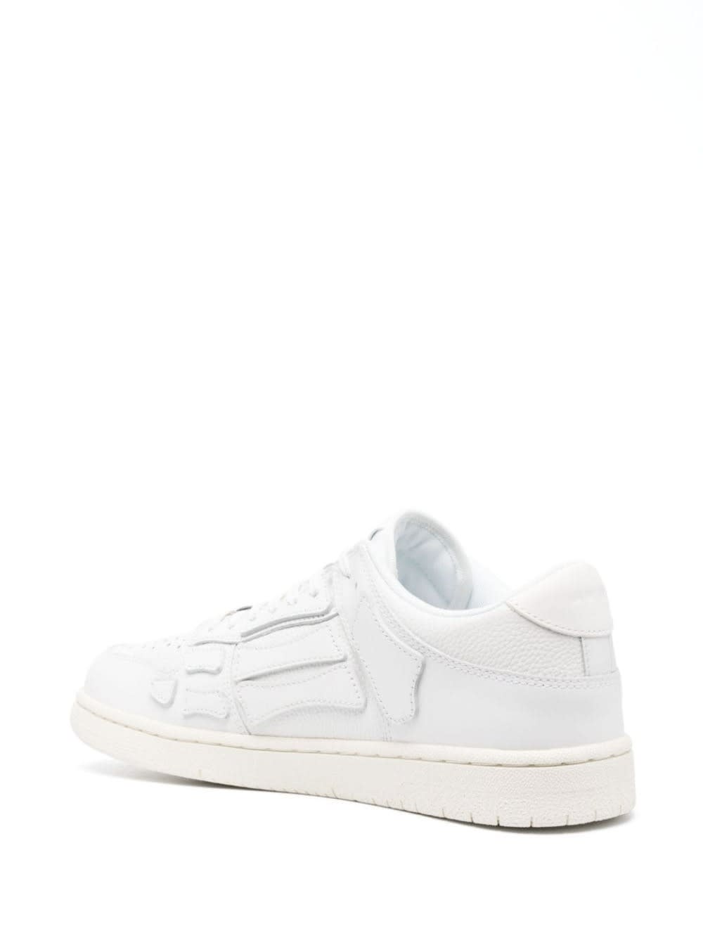 Shop Amiri Skel Top Low White Sneakers With Skeleton Patch In Leather Man