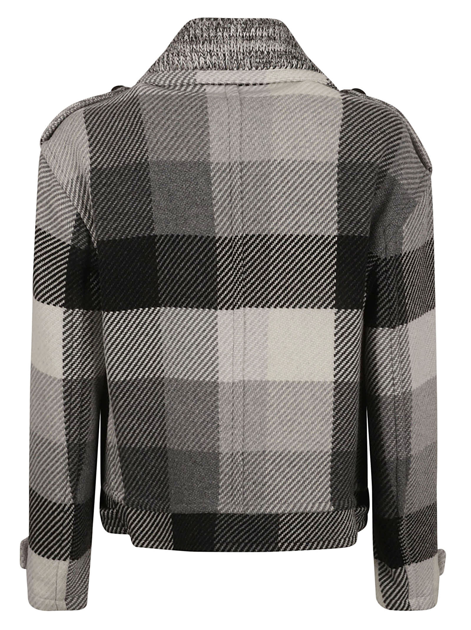 Shop Etro Check Pattern Tweed Jacket In Grey