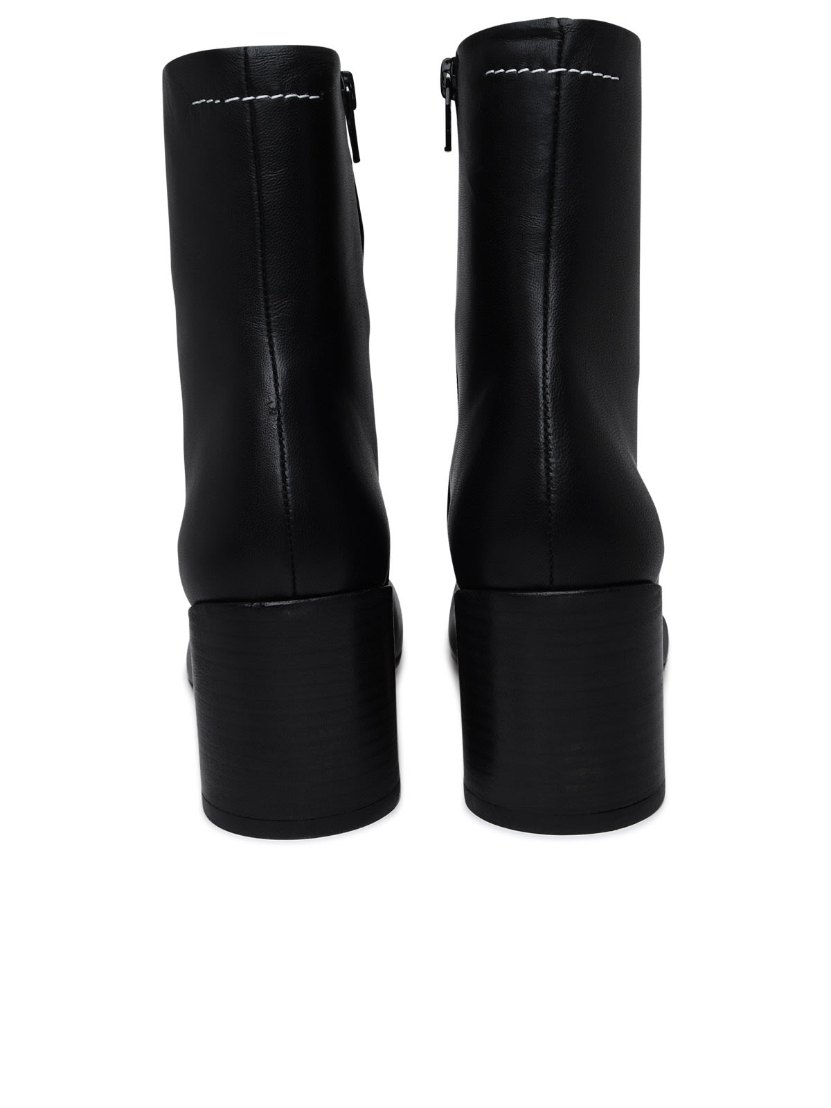 Shop Mm6 Maison Margiela Black Leather Ankle Boots