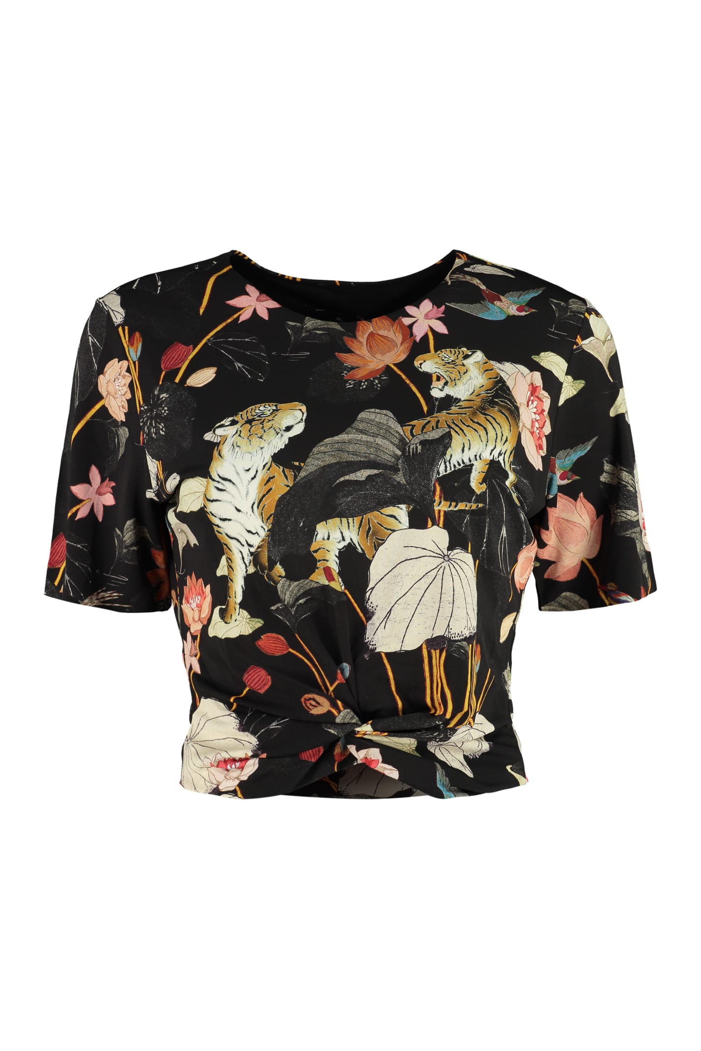 Etro Cropped Printed Jersey Top