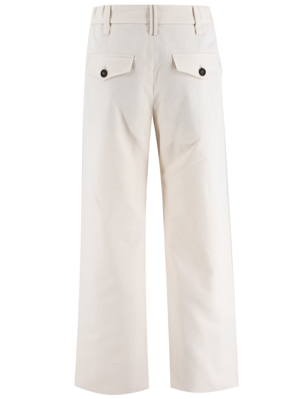 Brunello Cucinelli White Monile Pants In Panna
