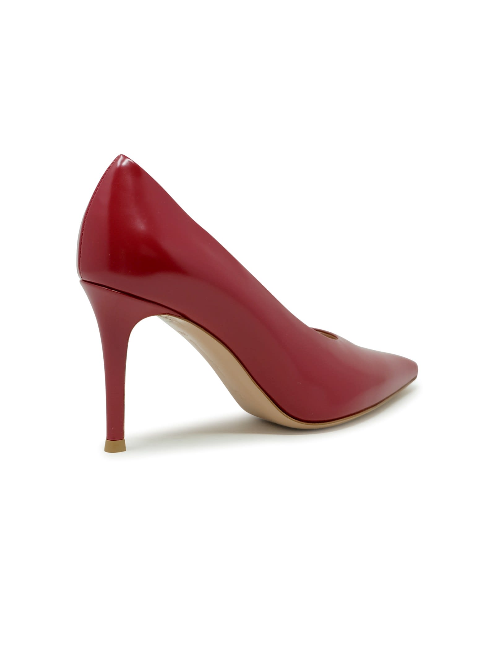 Shop Gianvito Rossi Red Leather Pumps