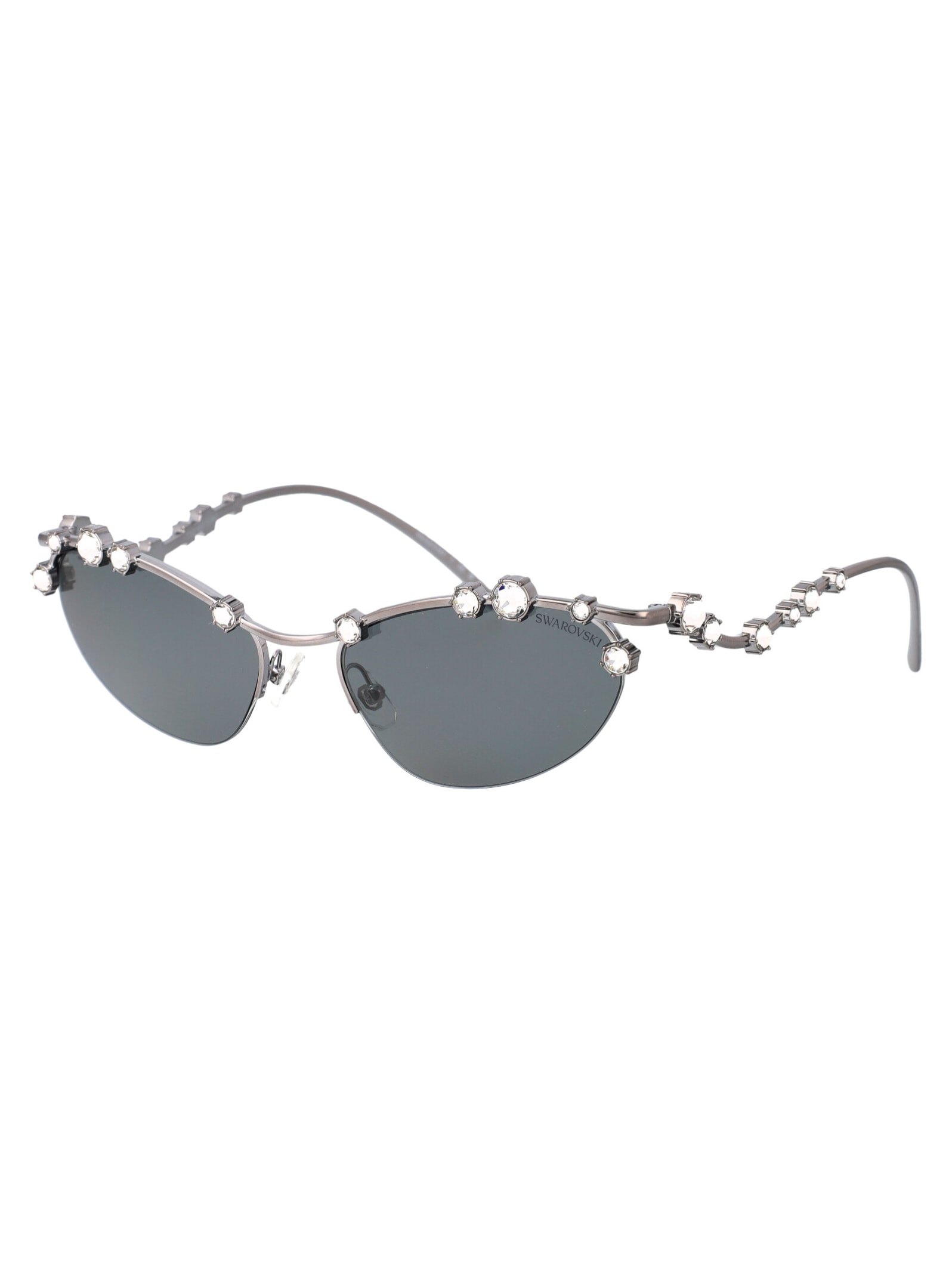 Shop Swarovski 0sk7016 Sunglasses In 400987 Gunmetal