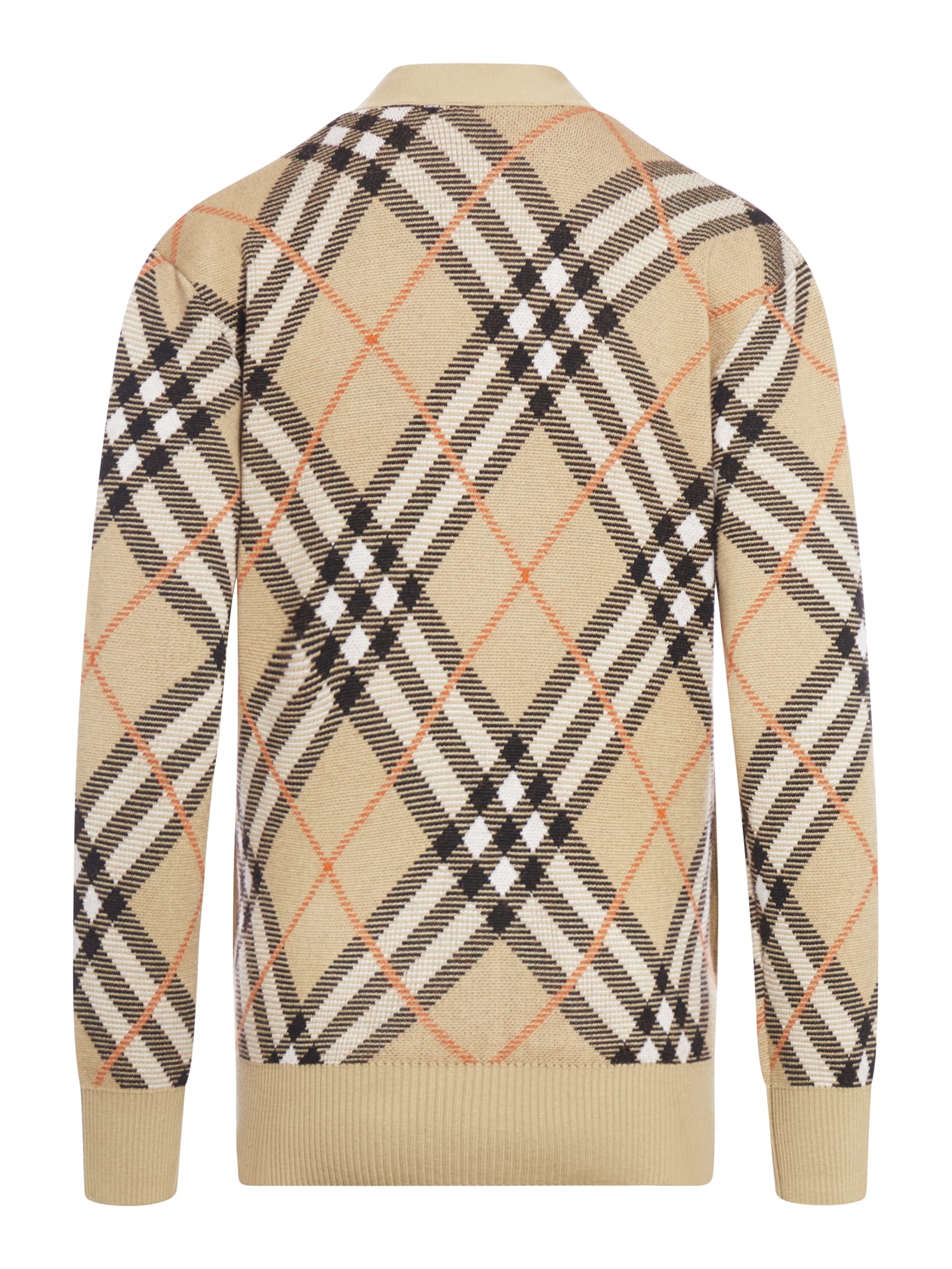 Shop Burberry Cardigan In Sand Ip Check