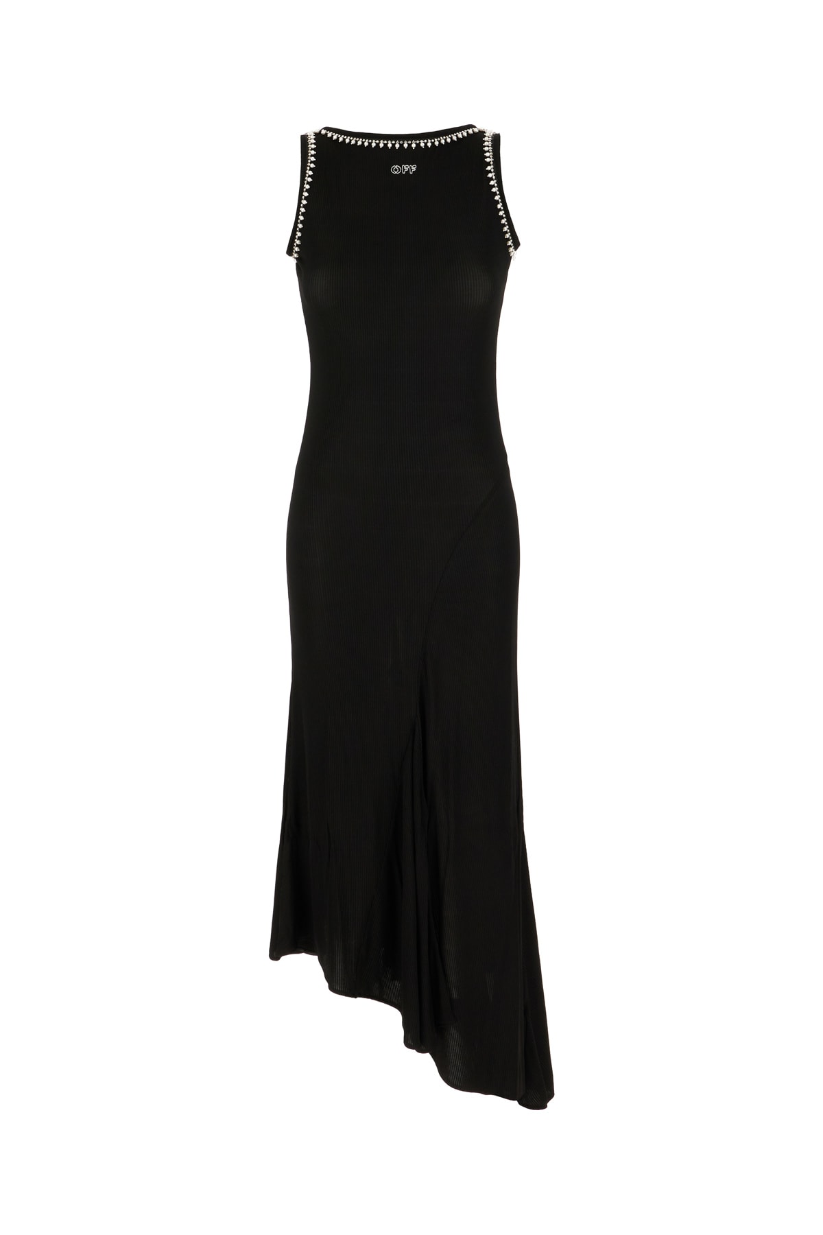 Shop Off-white Black Stretch Viscose Dress