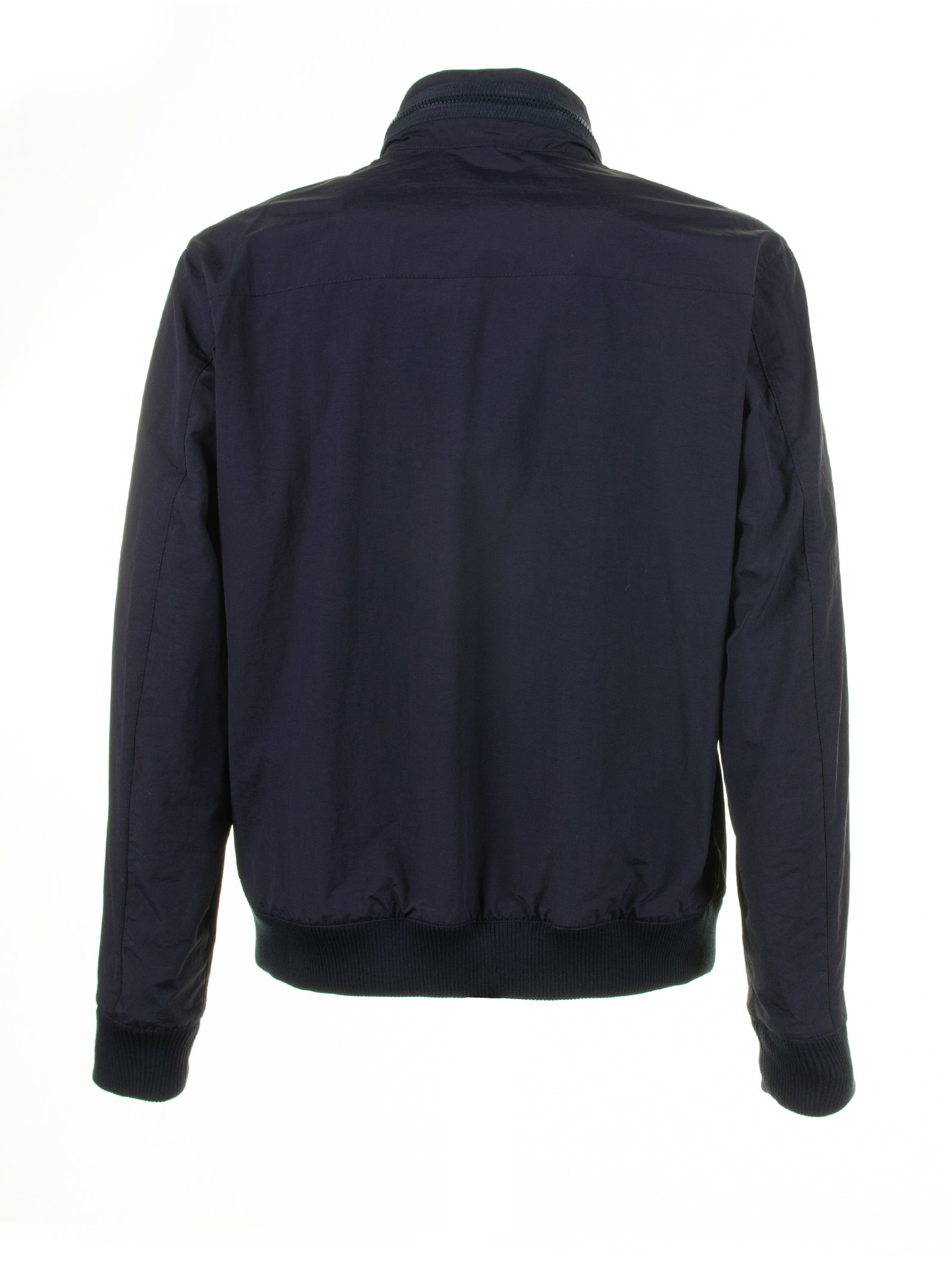 Shop Fay Navy Blue Jacket With Zip And Collar