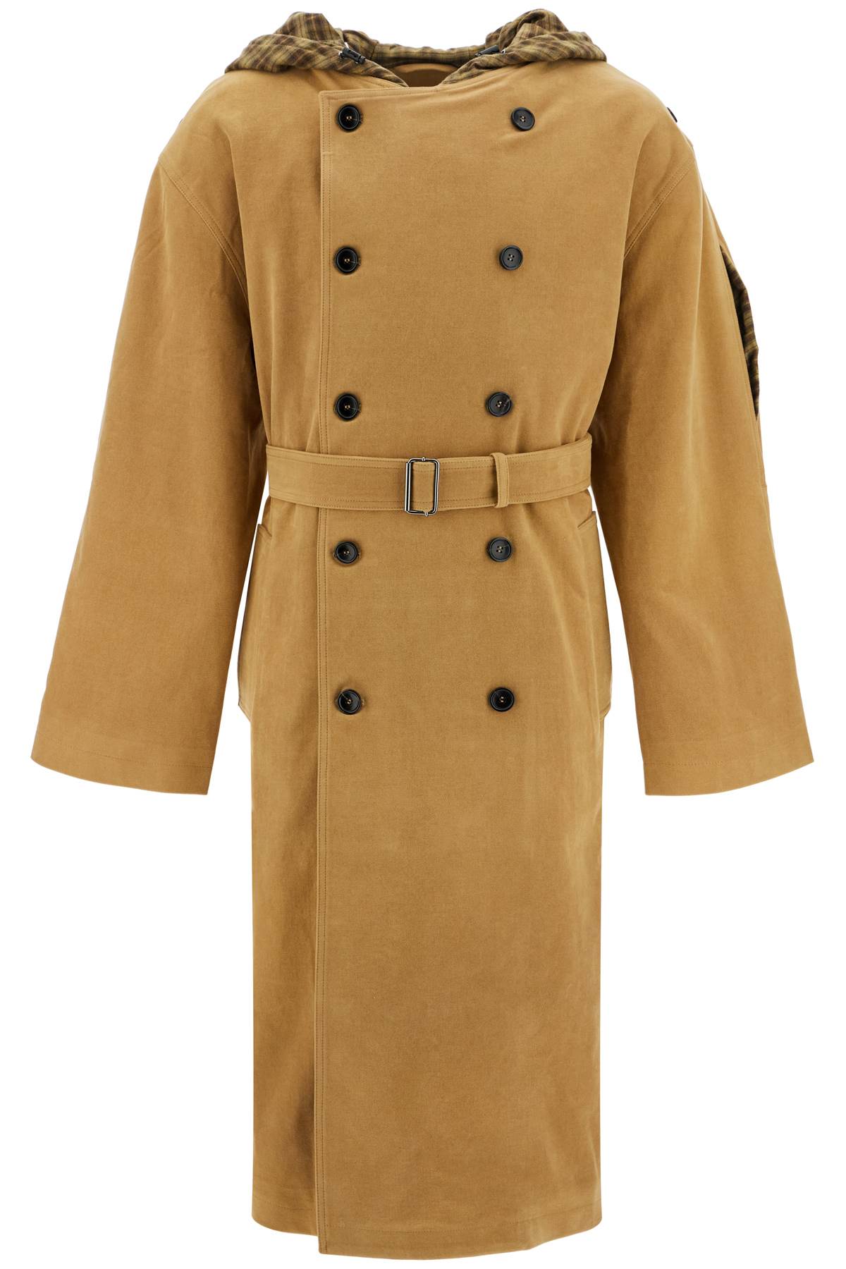 In Pellennlong Trench Coat With Hood