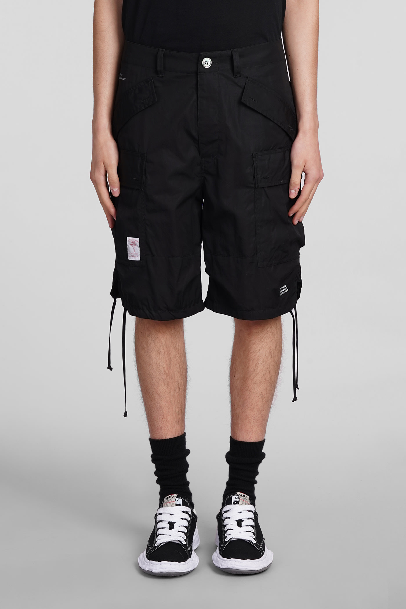 Shop Undercover Shorts In Black Cotton