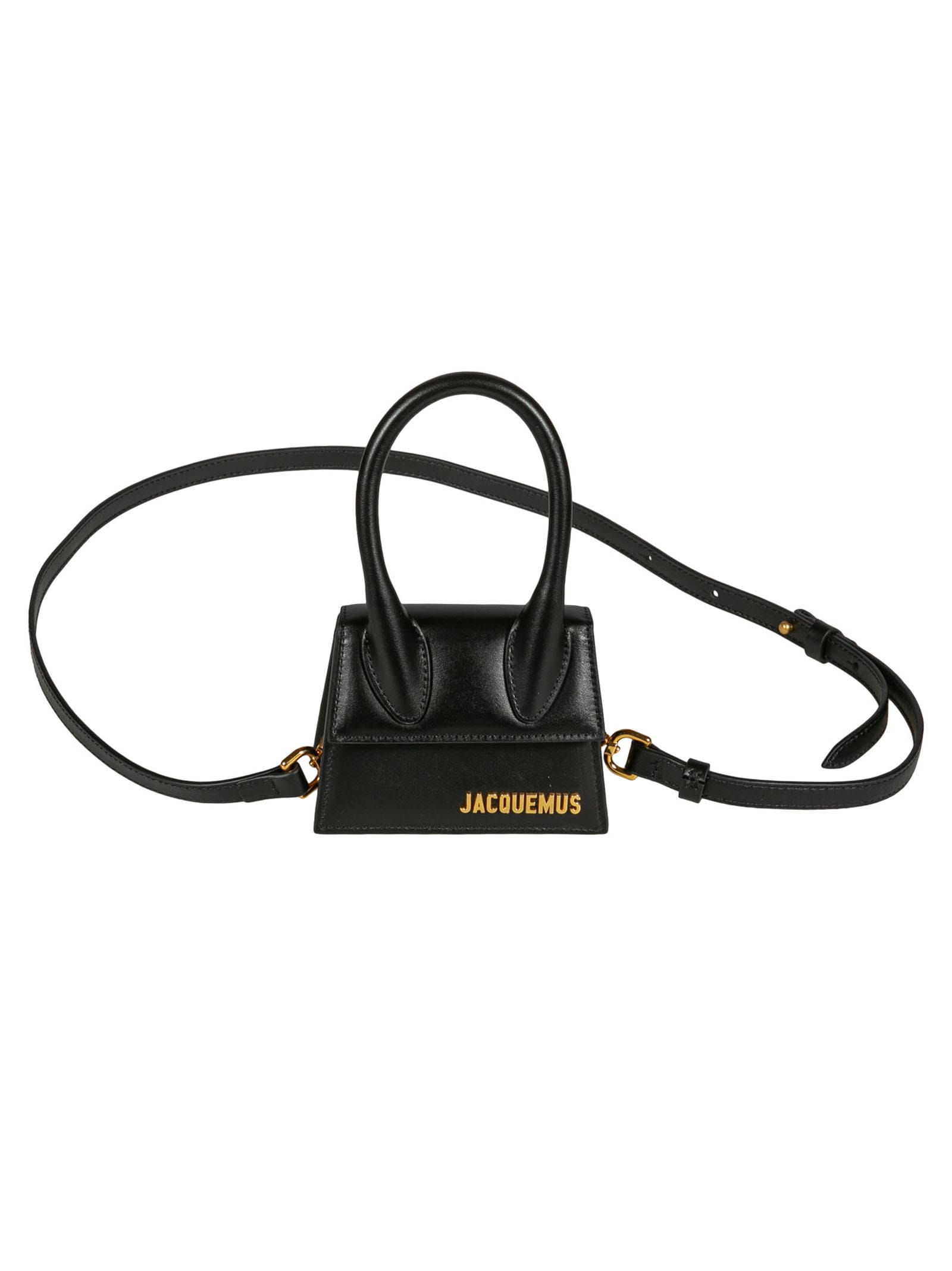 Jacquemus Logo Plaque Detachable Long Strap Shoulder Bag In Black