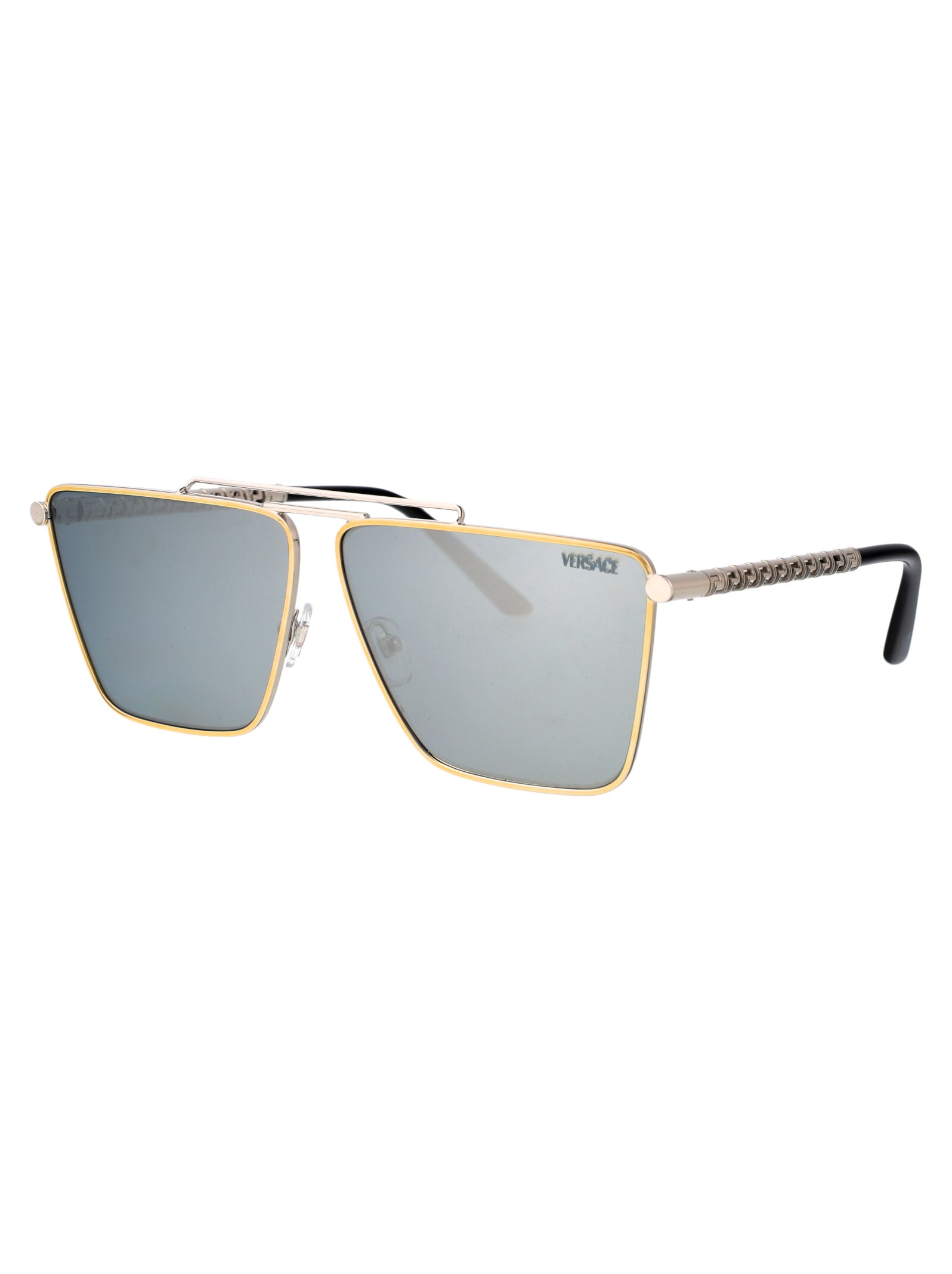 Shop Versace 0ve2266 Sunglasses In 15141u Gold/silver