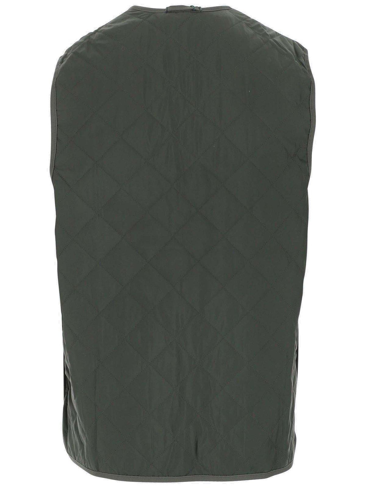 Shop Barbour Gilet Trapuntato In Olive