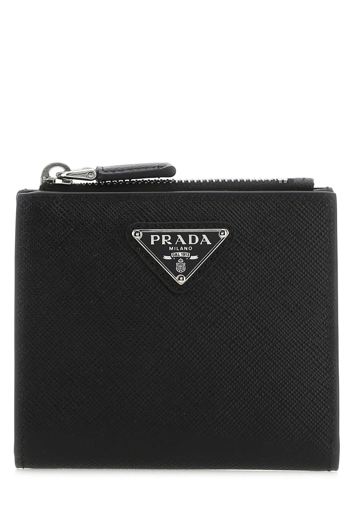 Prada Black Leather Wallet In F0002