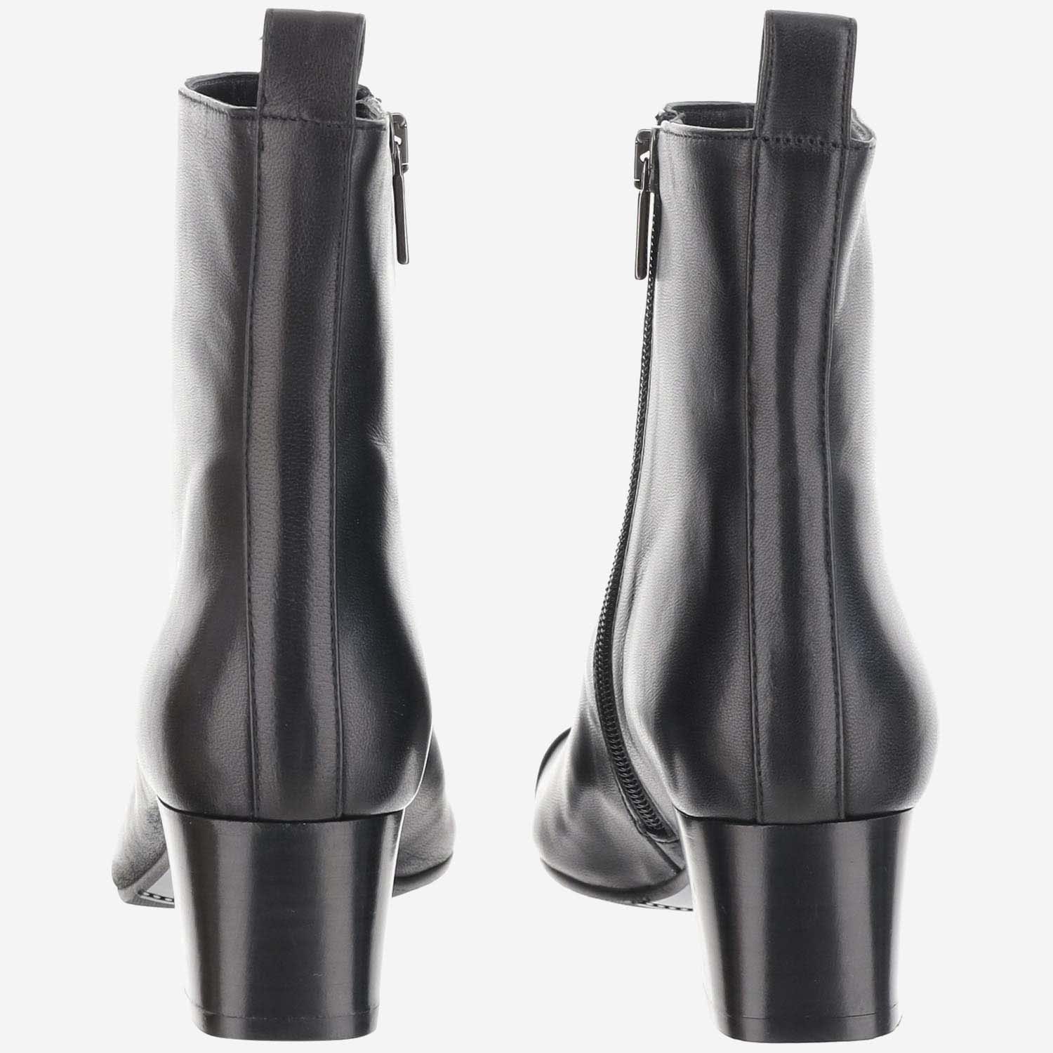 Shop Carel Leather Boots In Black