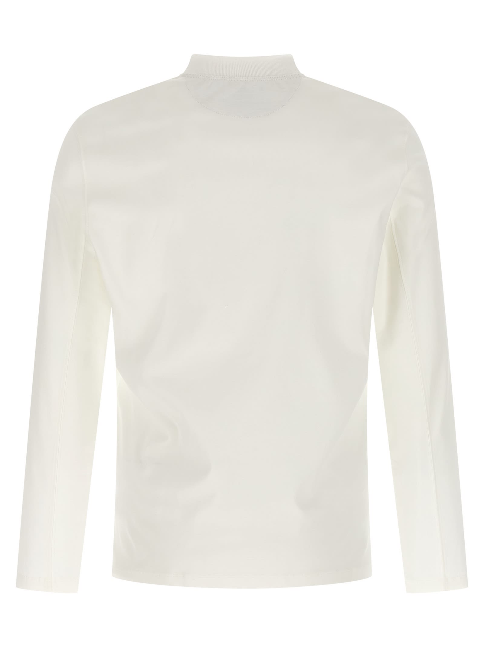 Brunello Cucinelli T-shirt Crew Neck Long Sleeves In Gray