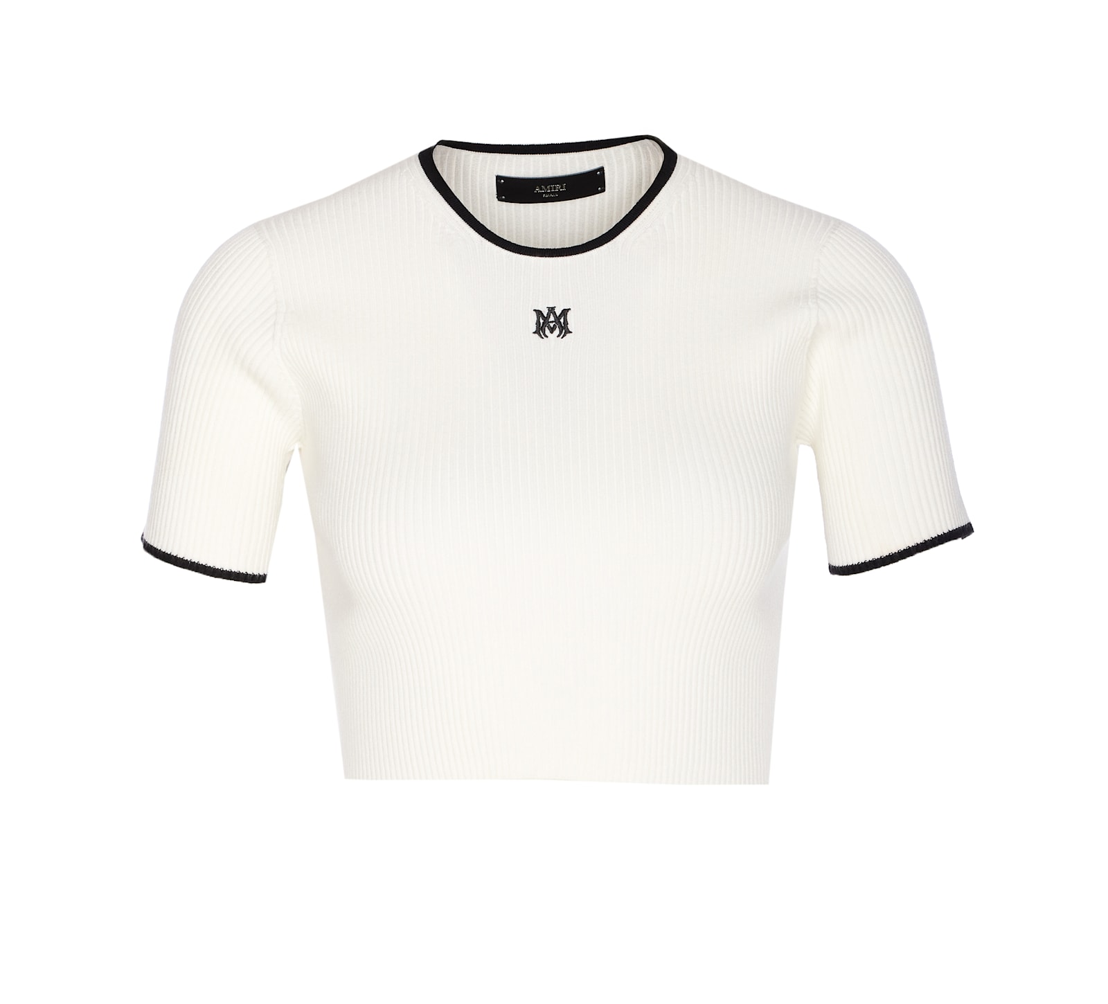 Amiri Crewneck Crop Top Contrast Trim