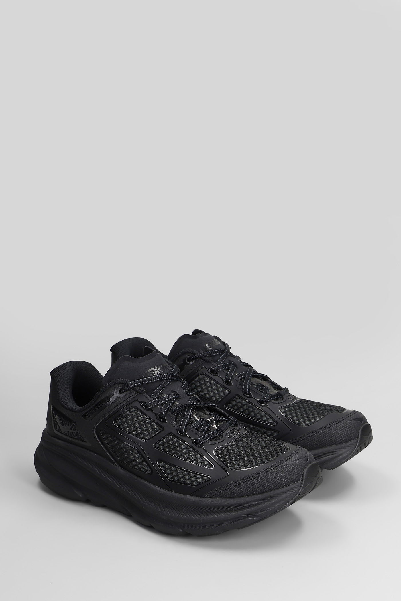 Hoka Clifton One9 Rubber-trimmed Mesh Sneakers In Black