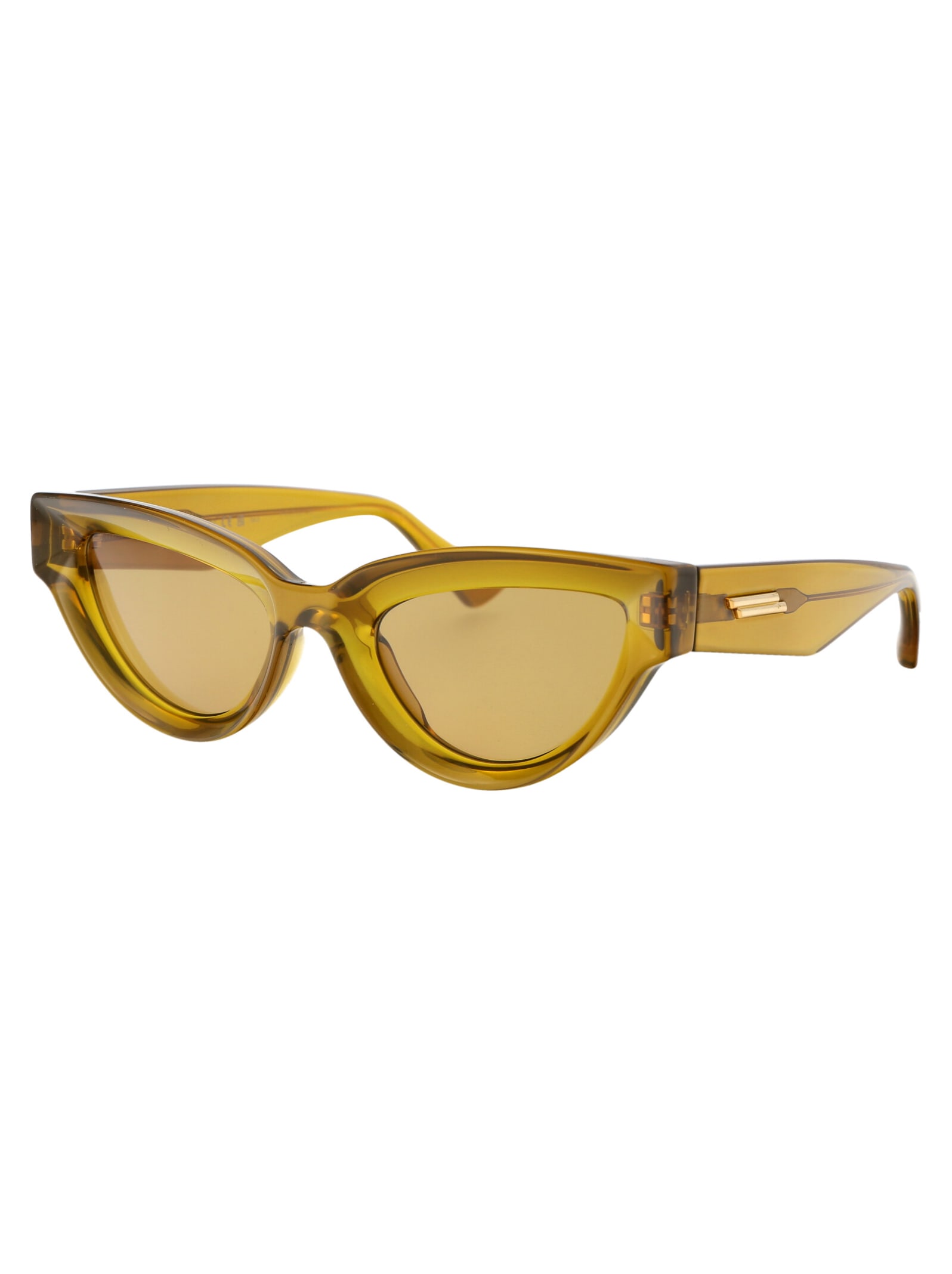 Shop Bottega Veneta Bv1249s Sunglasses In 003 Brown Brown Yellow