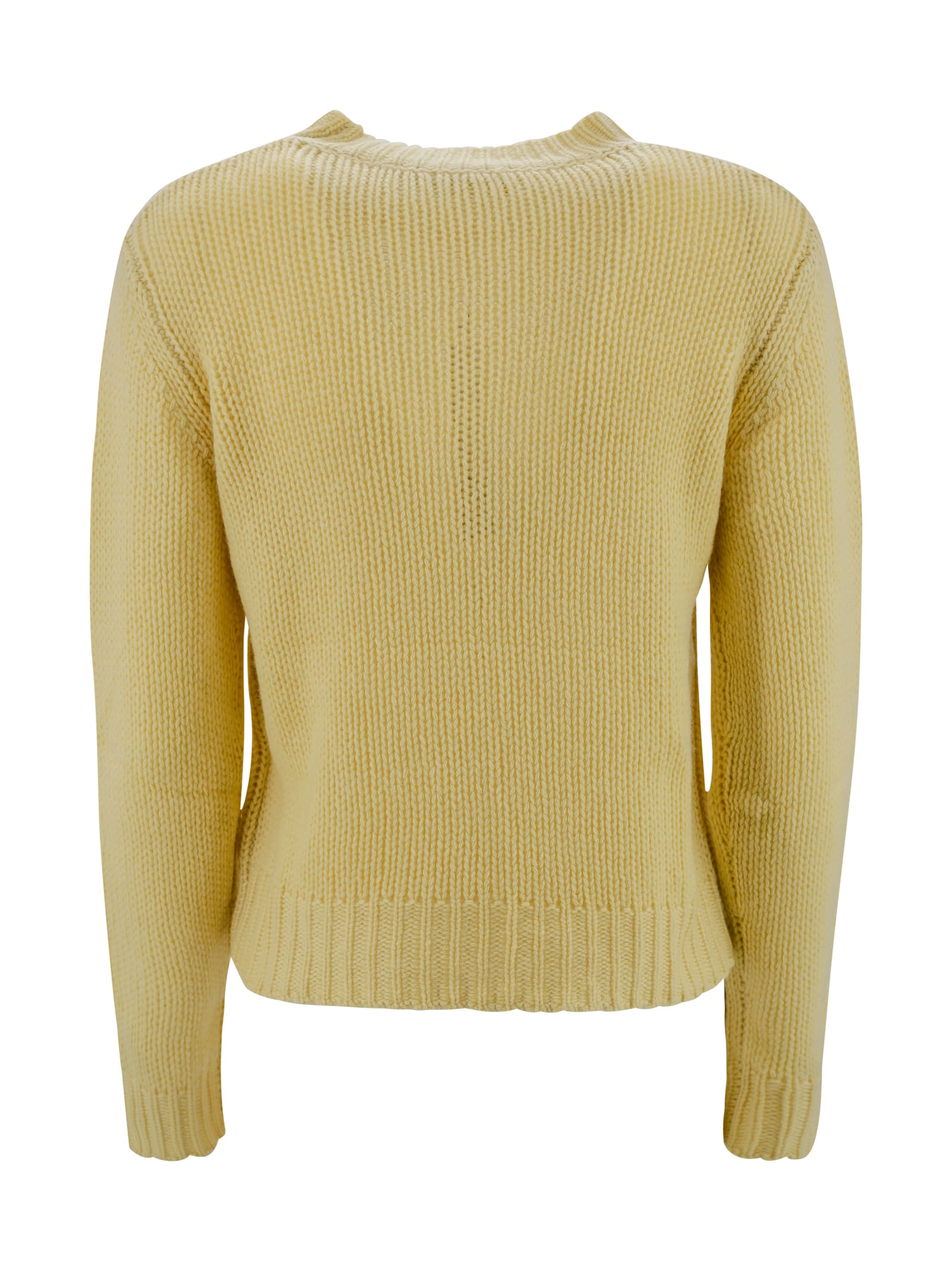 Shop Weekend Max Mara Cashmere Crew-neck Sweater In Yellow