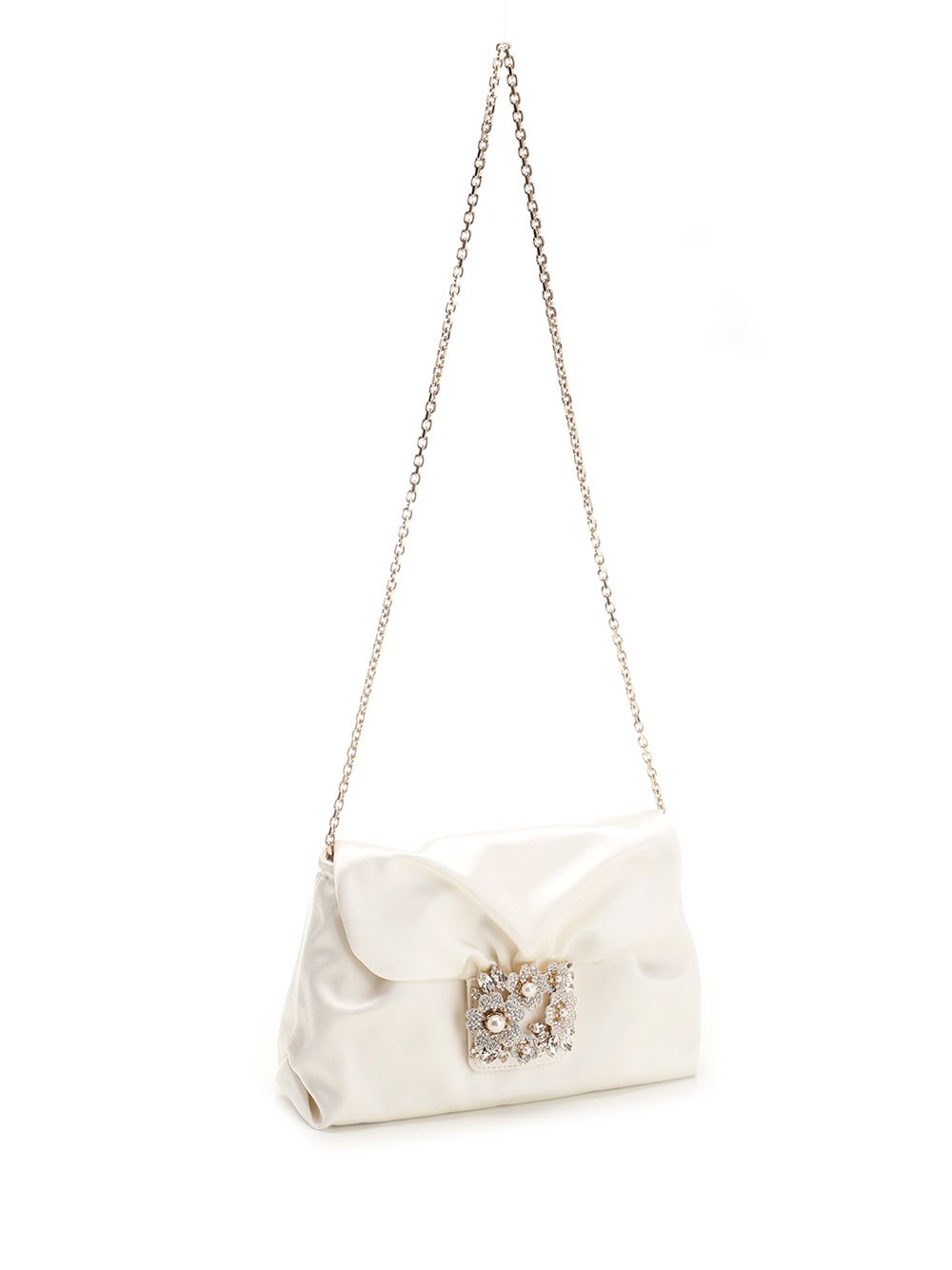 Shop Roger Vivier Drapé Mini Bag In White