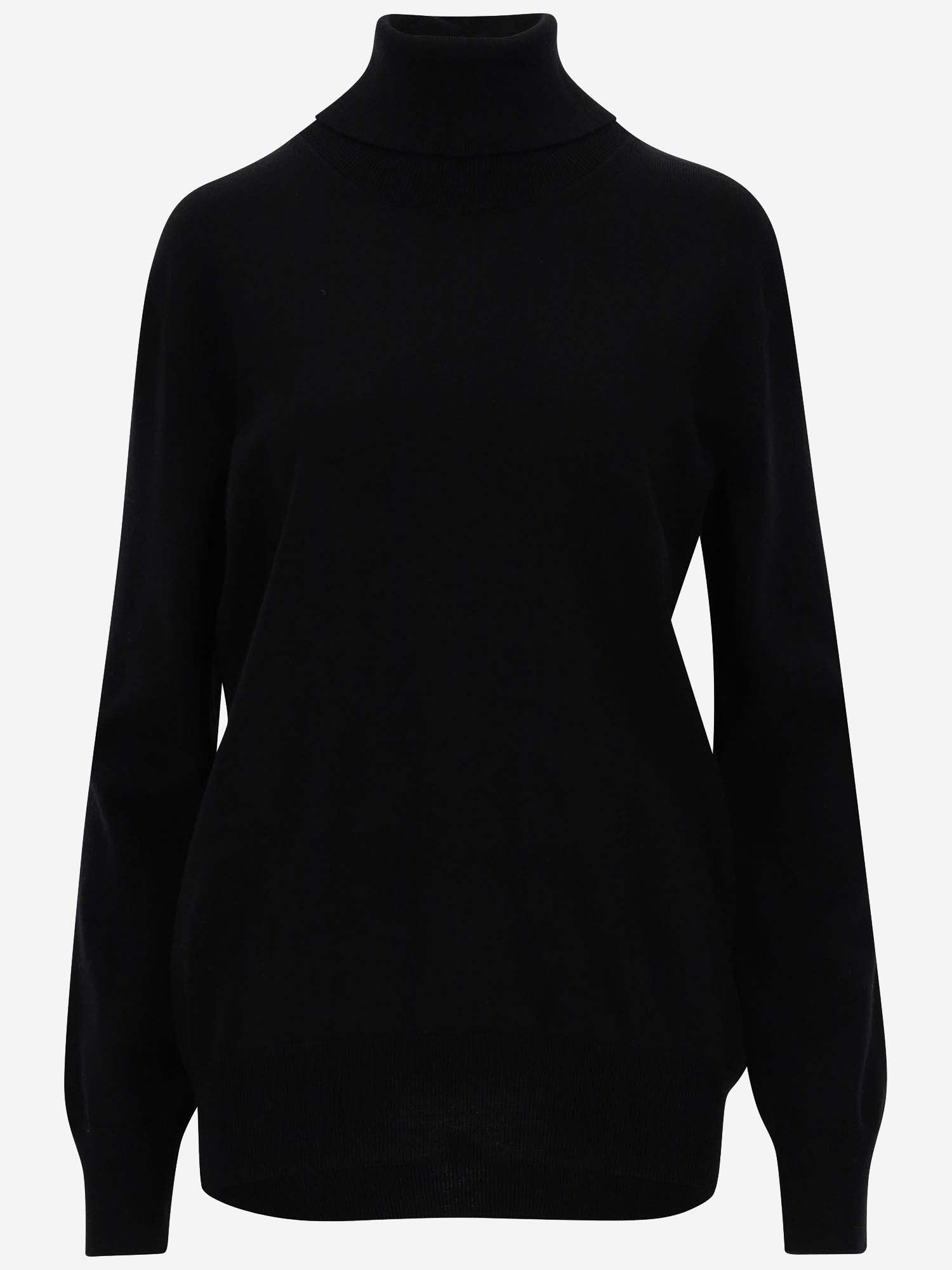 Shop Jil Sander Asymmetrical Yack And Virgin Wool Blend Sweater In Nero