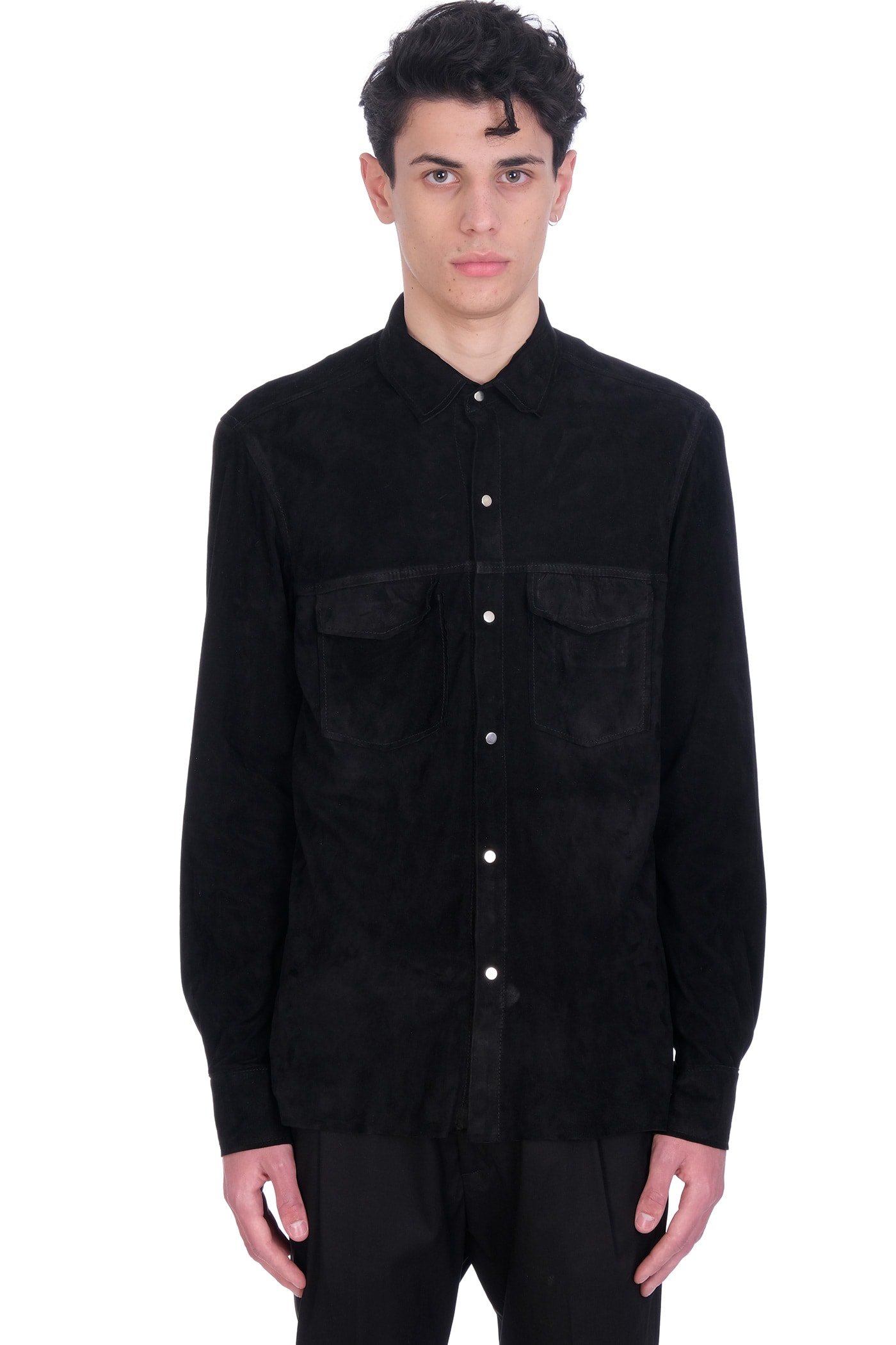 Low Brand Shirt In Black Leather