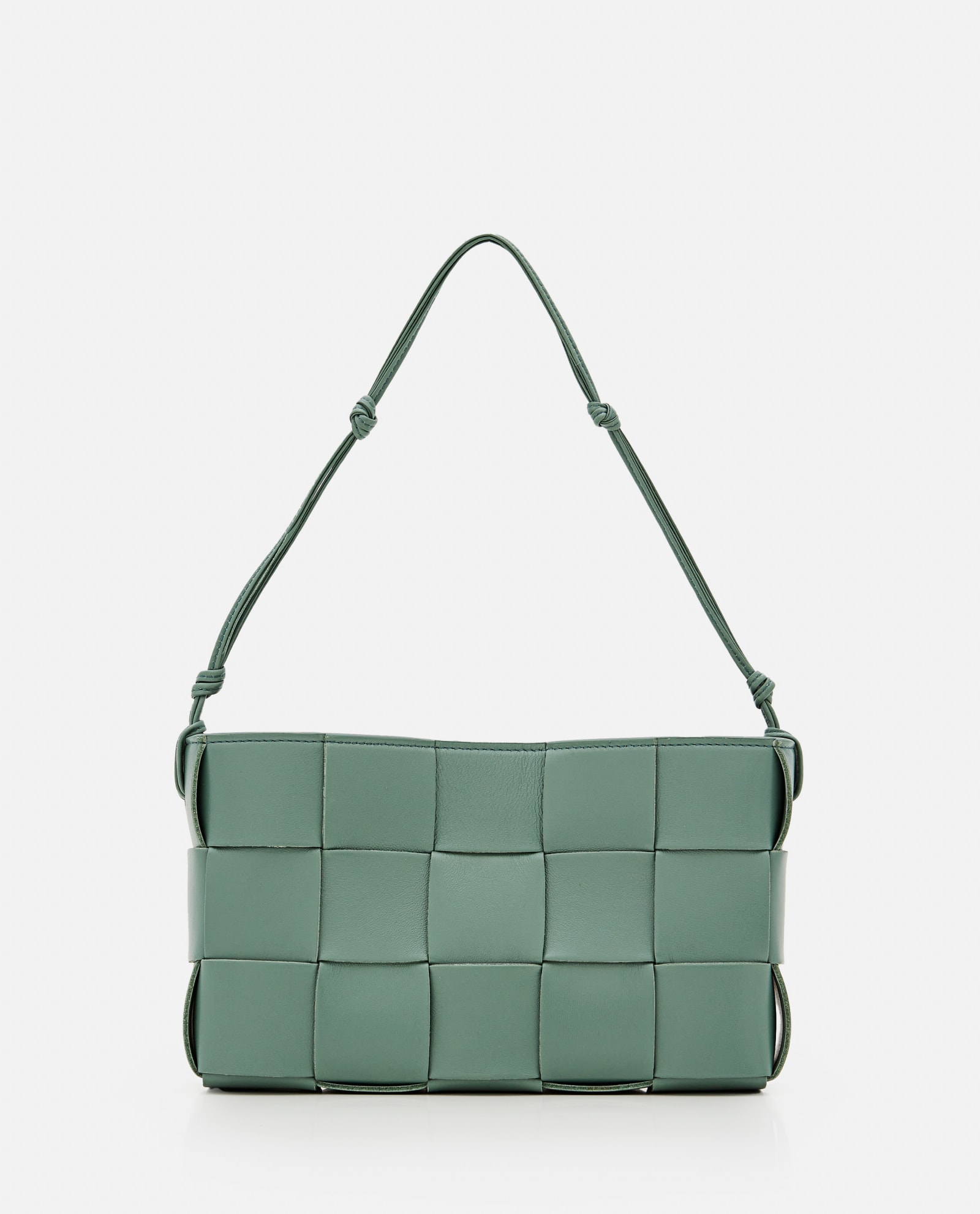 Shop Bottega Veneta Cassette Pouch W/ Strap Leather Shoulder Bag In Green