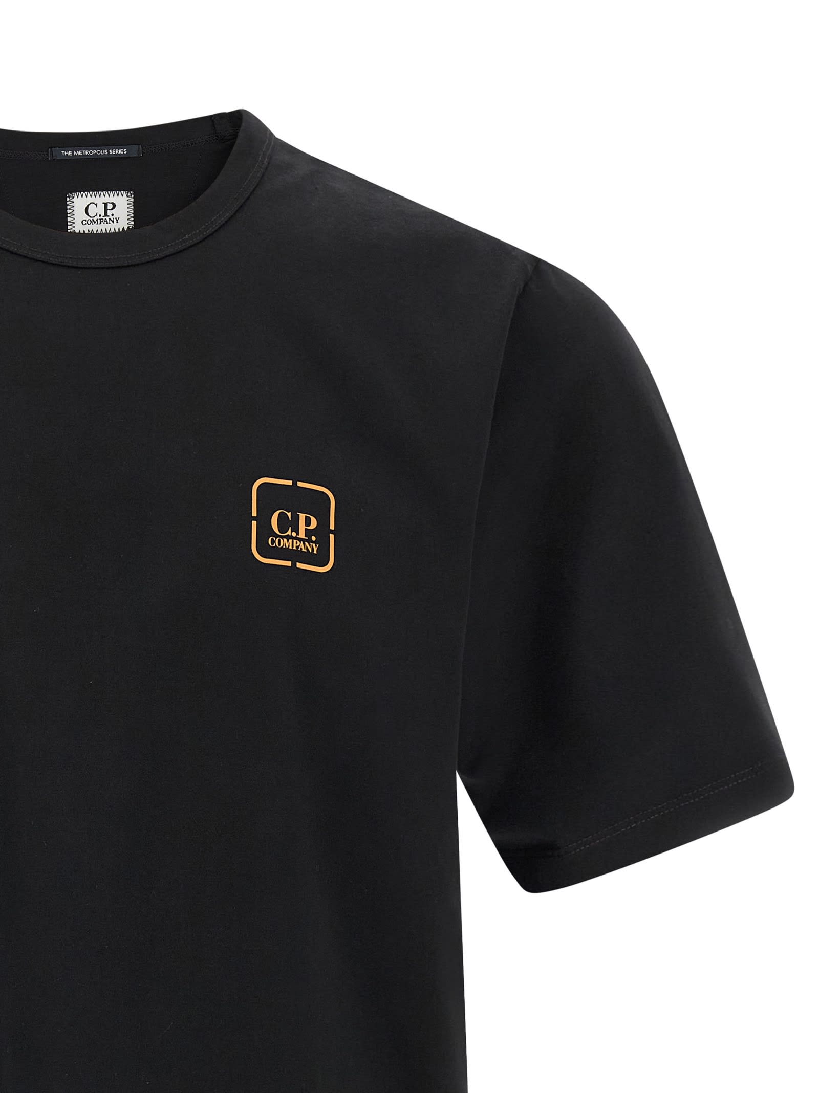 C.p. Company Metropolis Series Mercerized Jersey Urban Mobility T-shirt In Black