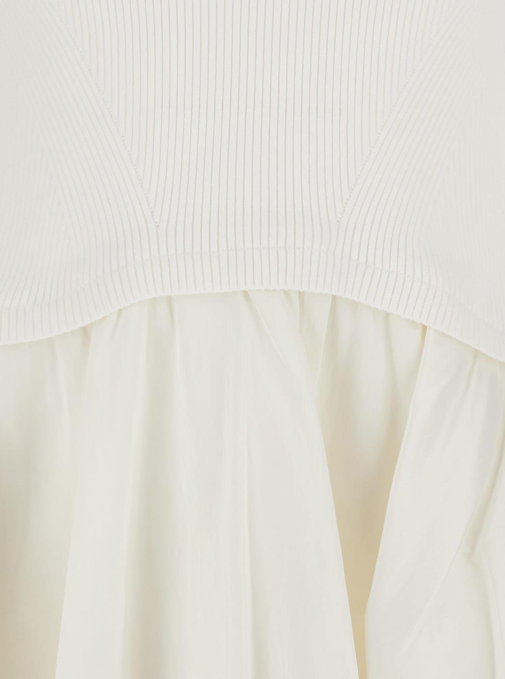 Simkhai Kenny Ribbed-knit And Pleated Taffeta Mini Dress In White